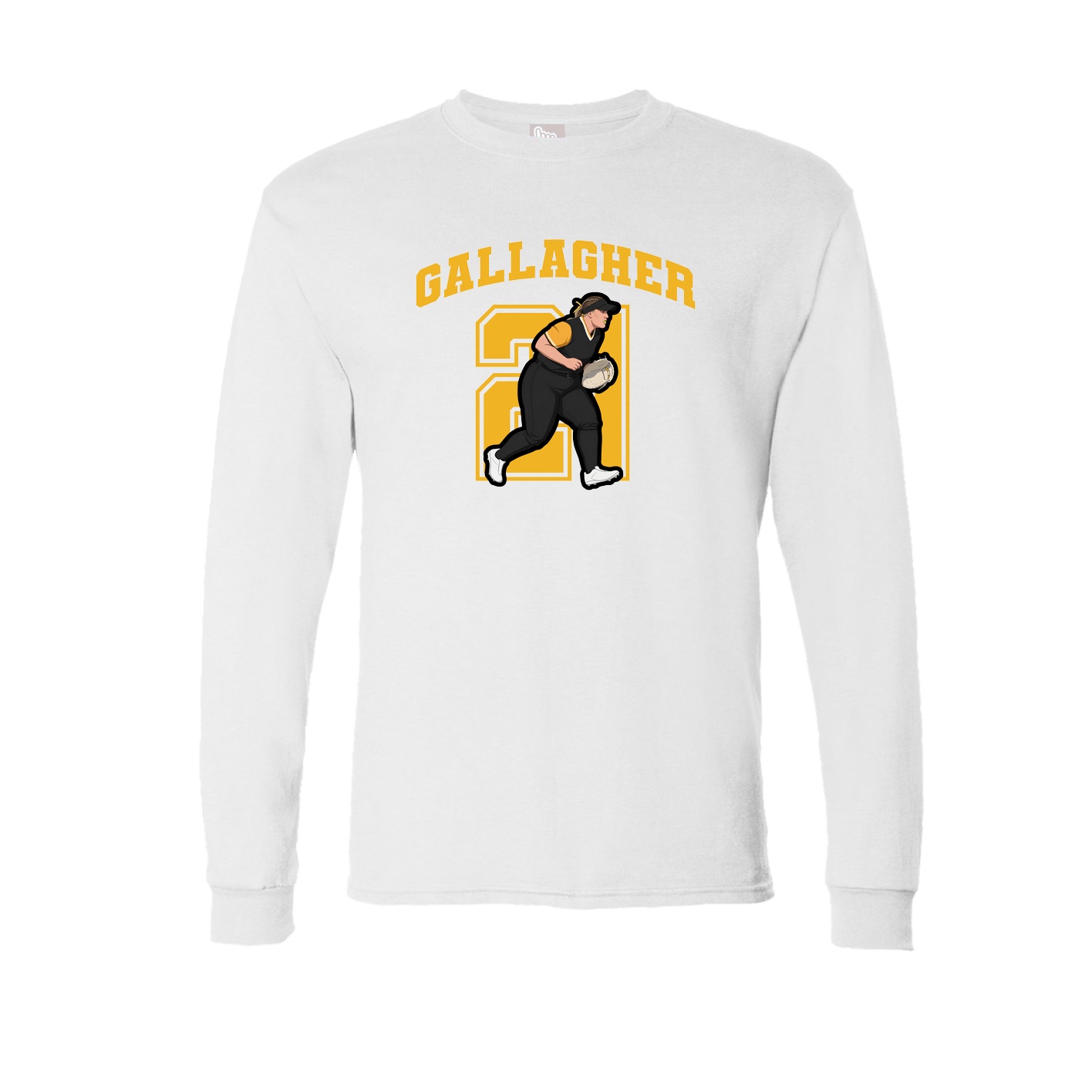 Long Sleeve Tee — Number in White
