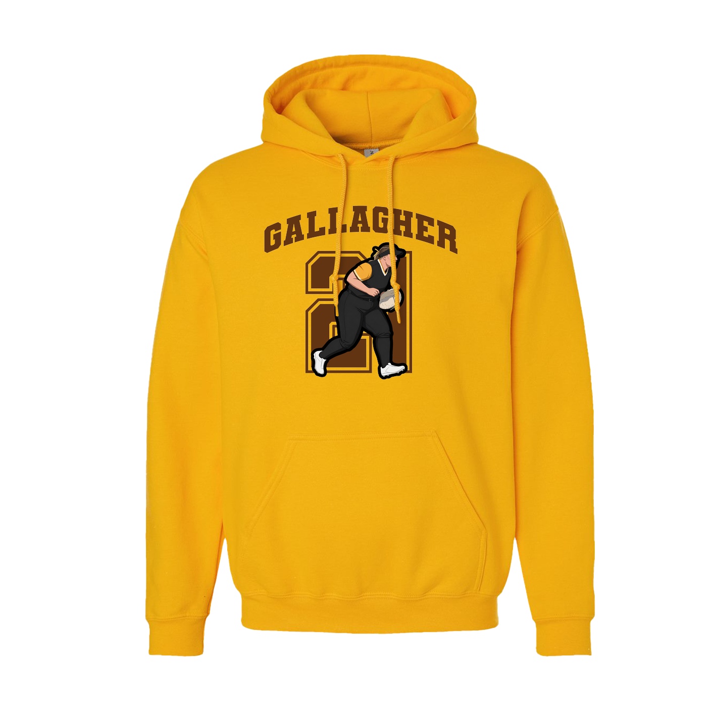 Youth Hoodie — Number in Gold
