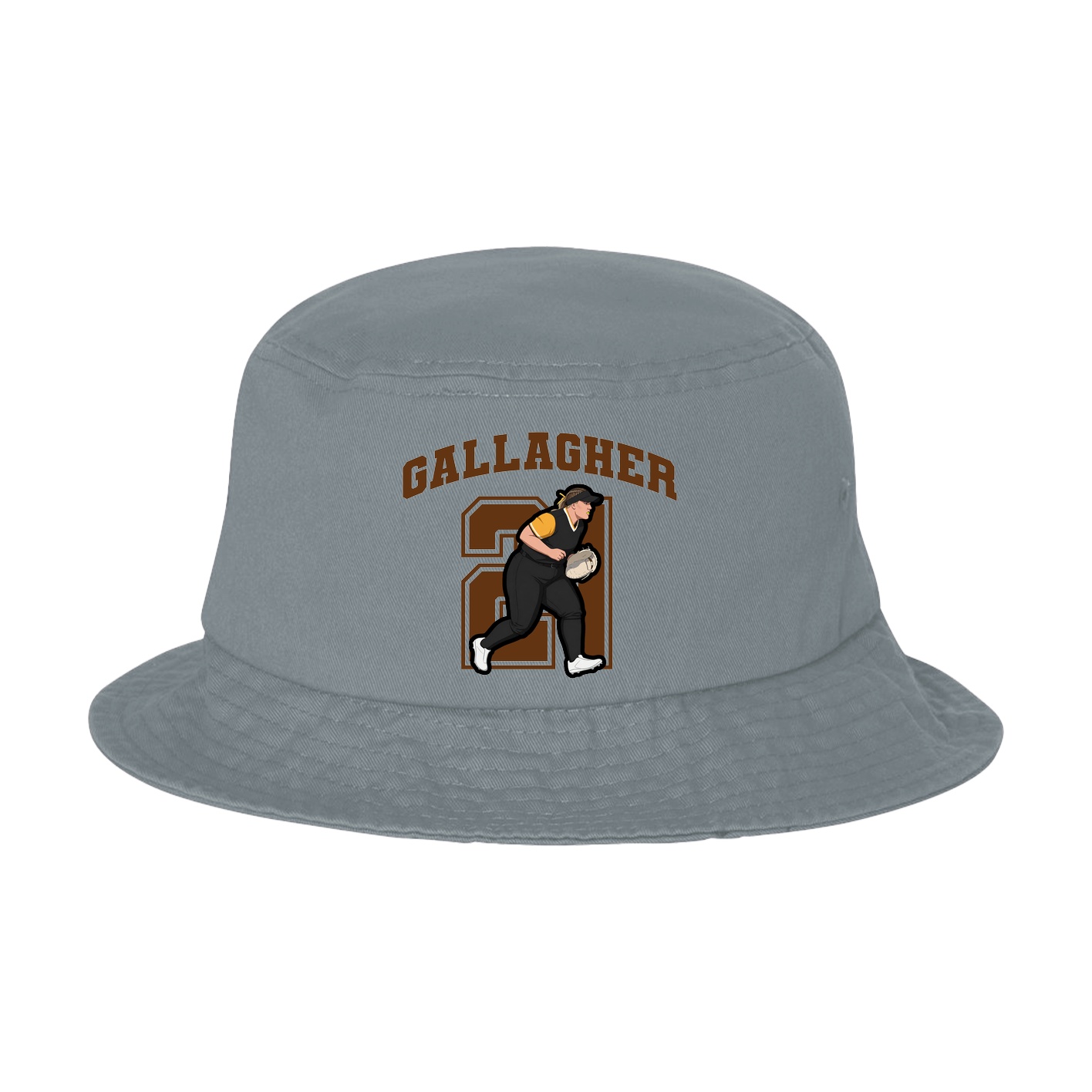 Bucket Cap — Number in Grey