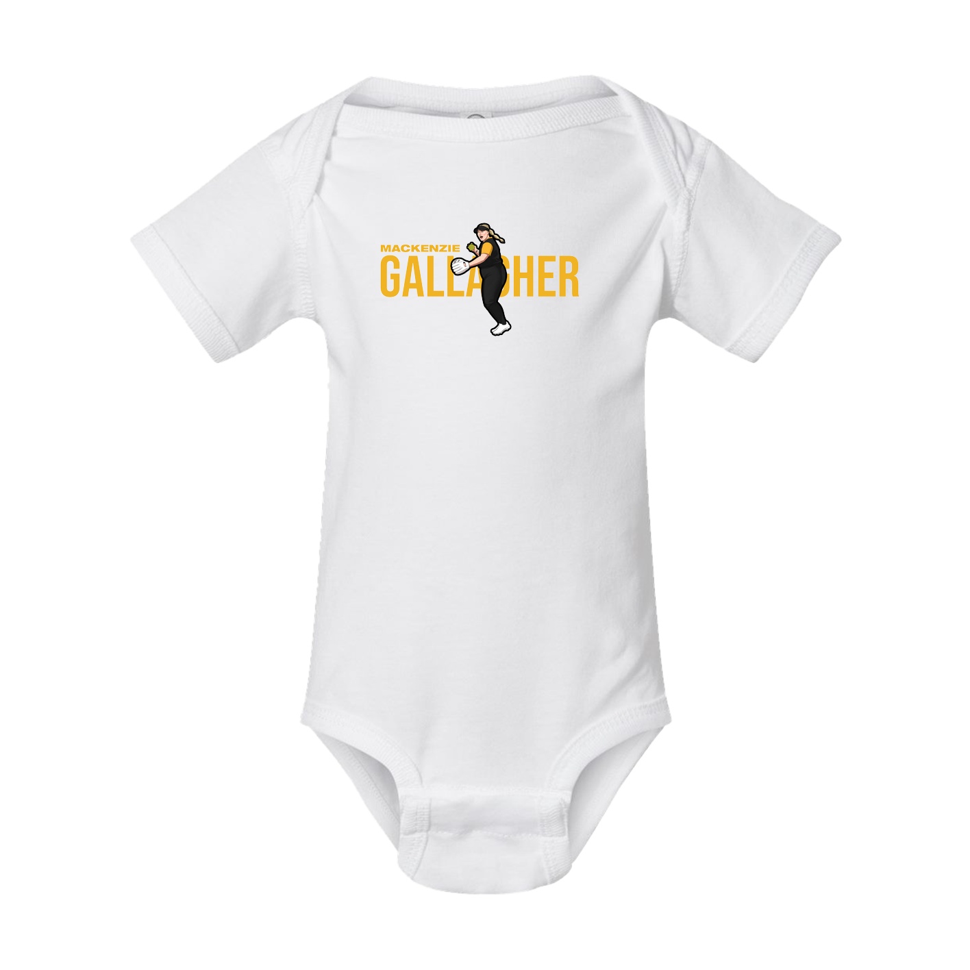 Baby Onesie — Player Name in White