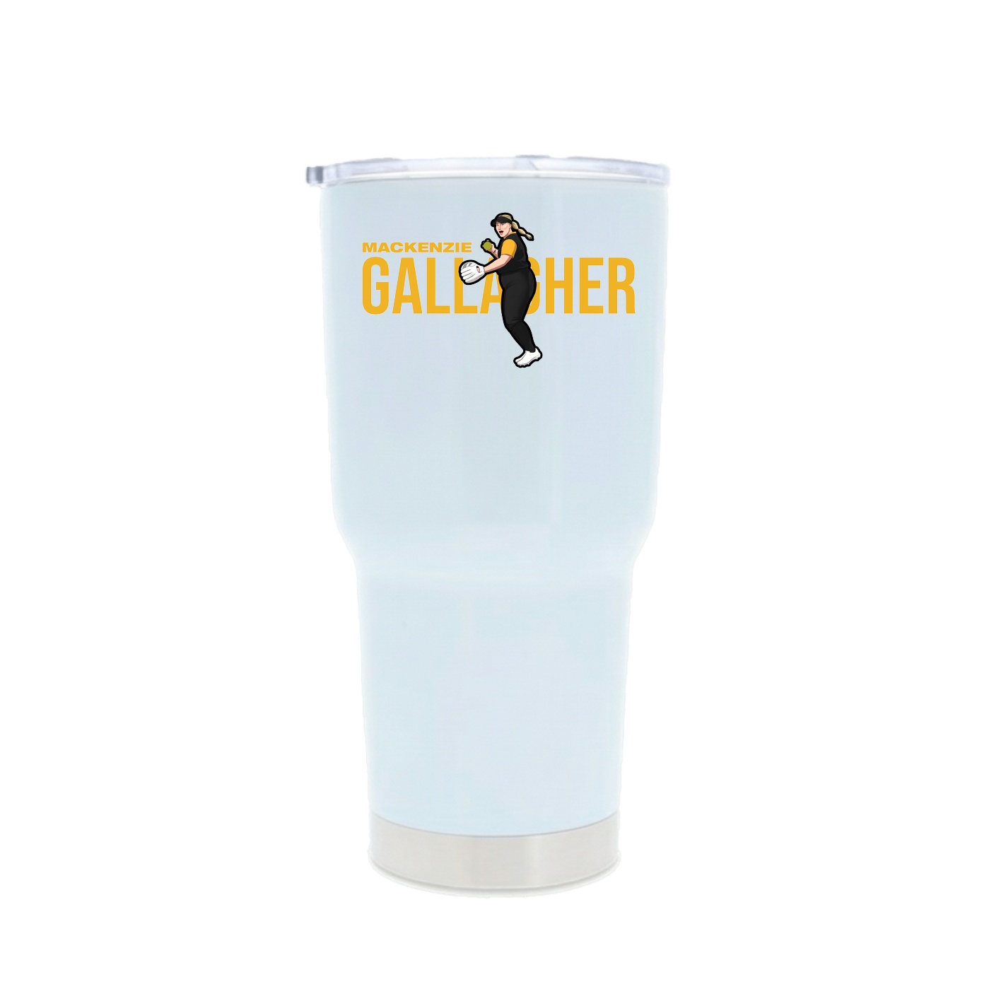 30oz Stainless Steel Tumbler — Player Name in White
