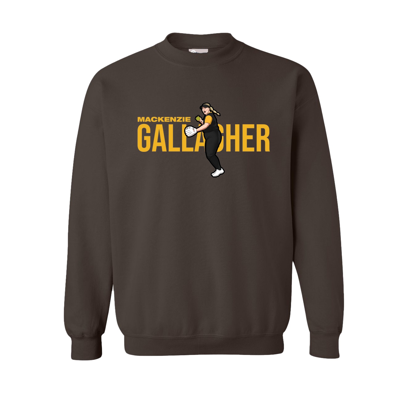 Fleece Crew — Player Name in Brown