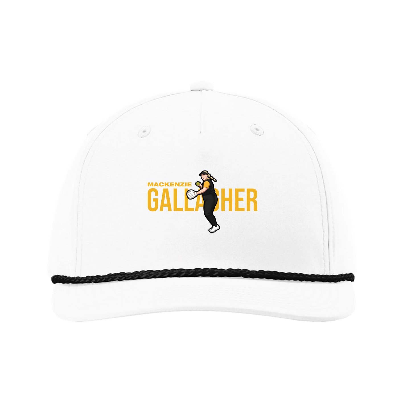 Five-Panel Classic Rope Cap — Player Name in White