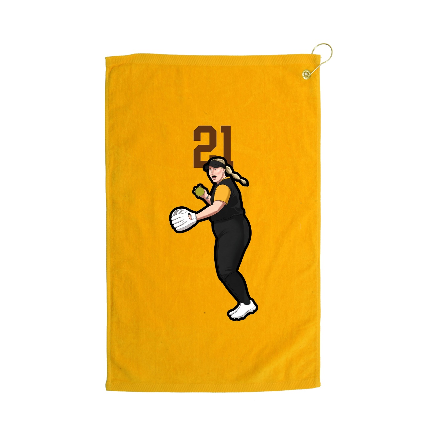 Golf Towel — Number Top in Gold