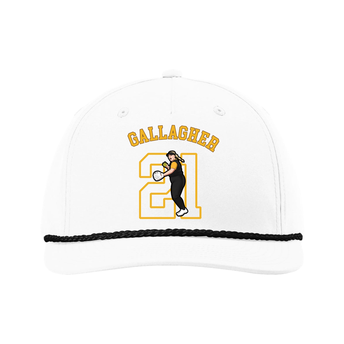Five-Panel Classic Rope Cap — Shirsey Arch in White
