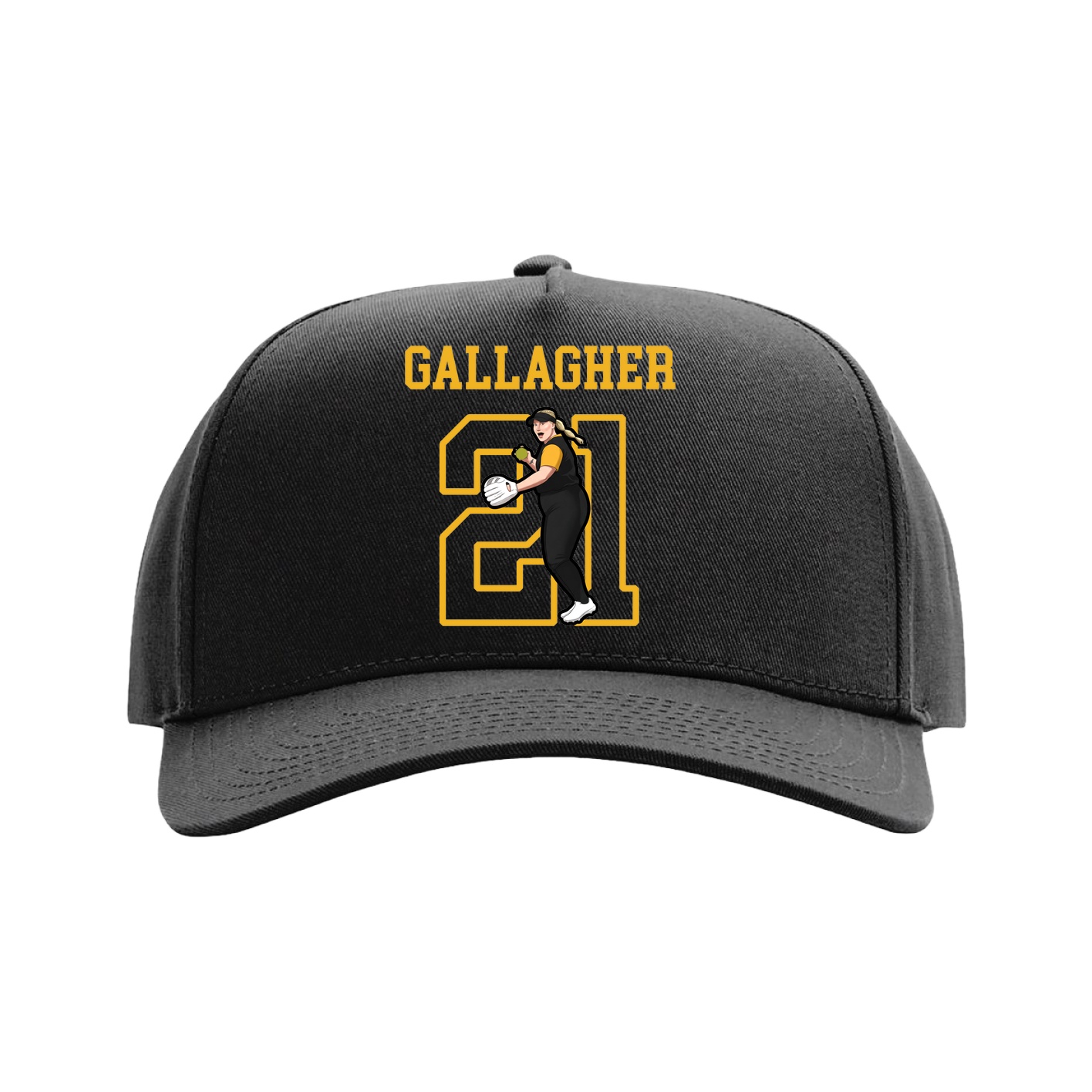 Full Fabric Five-Panel Champ Cap — Shirsey in Black