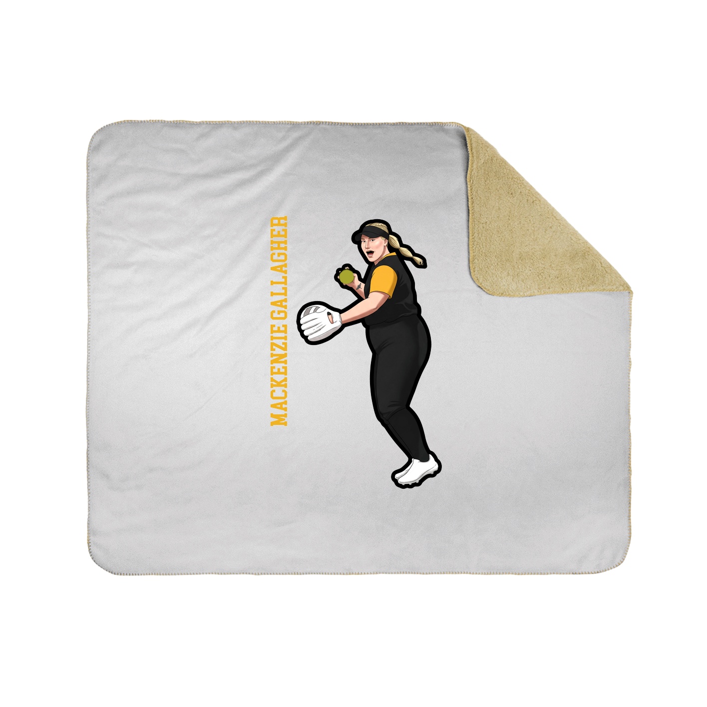 Throw Blanket — Name Vertical in White