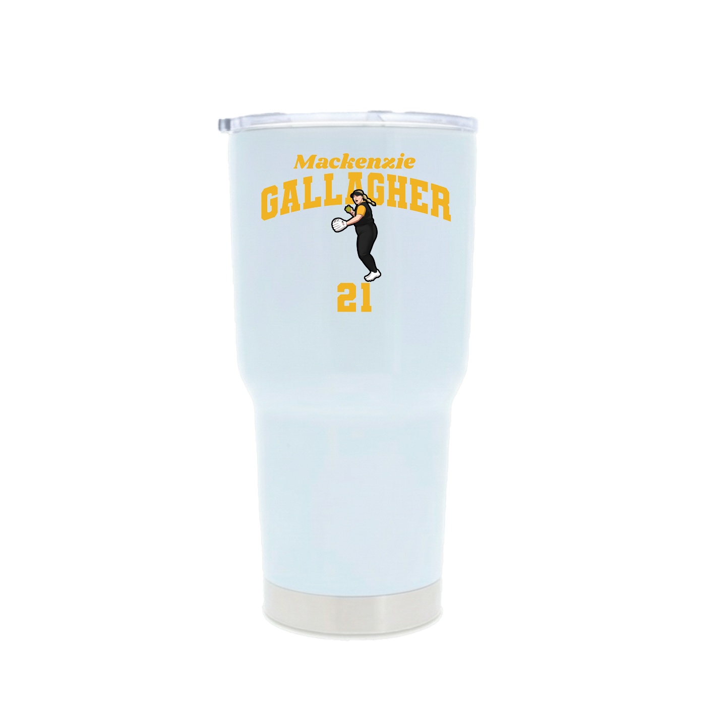 30oz Stainless Steel Tumbler — Signature Arch in White