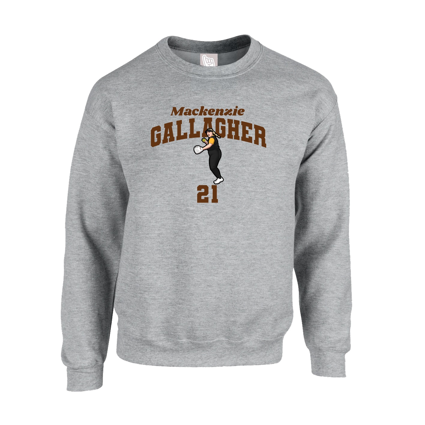 Fleece Crew — Signature Arch in Grey