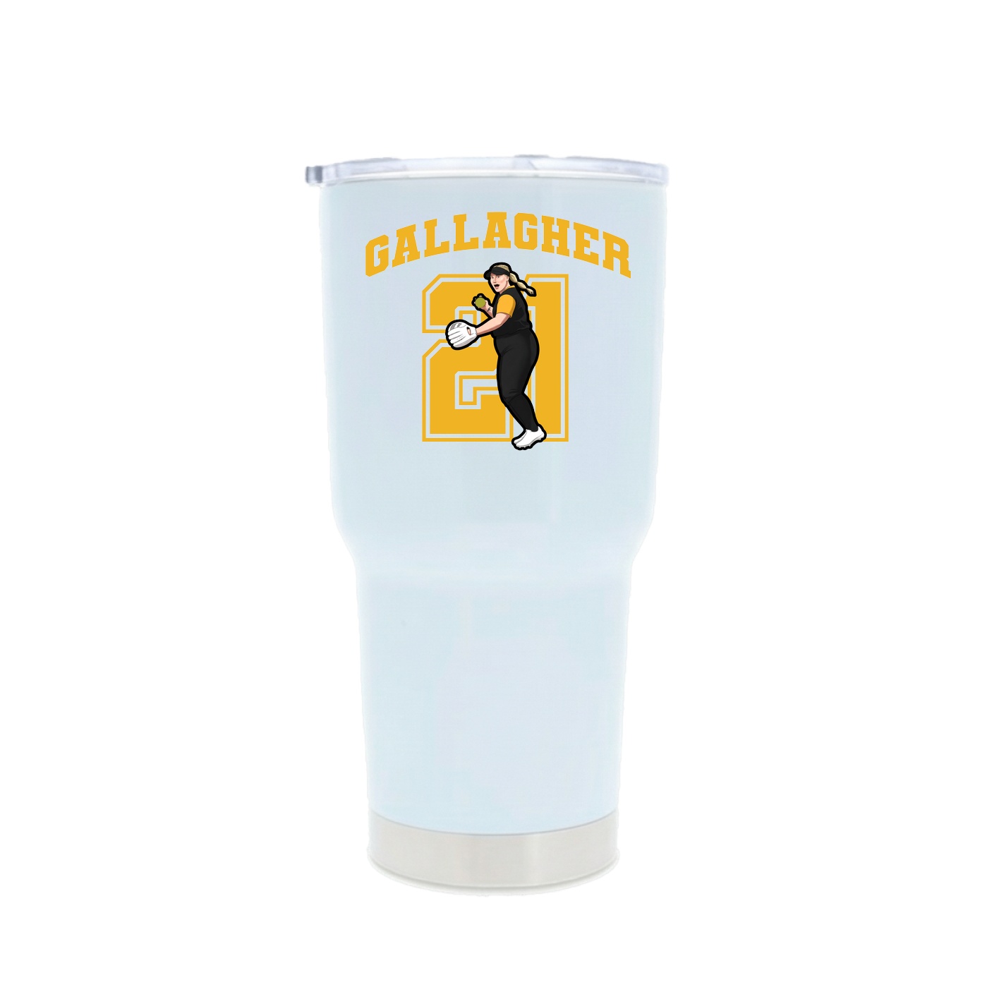 30oz Stainless Steel Tumbler — Number in White