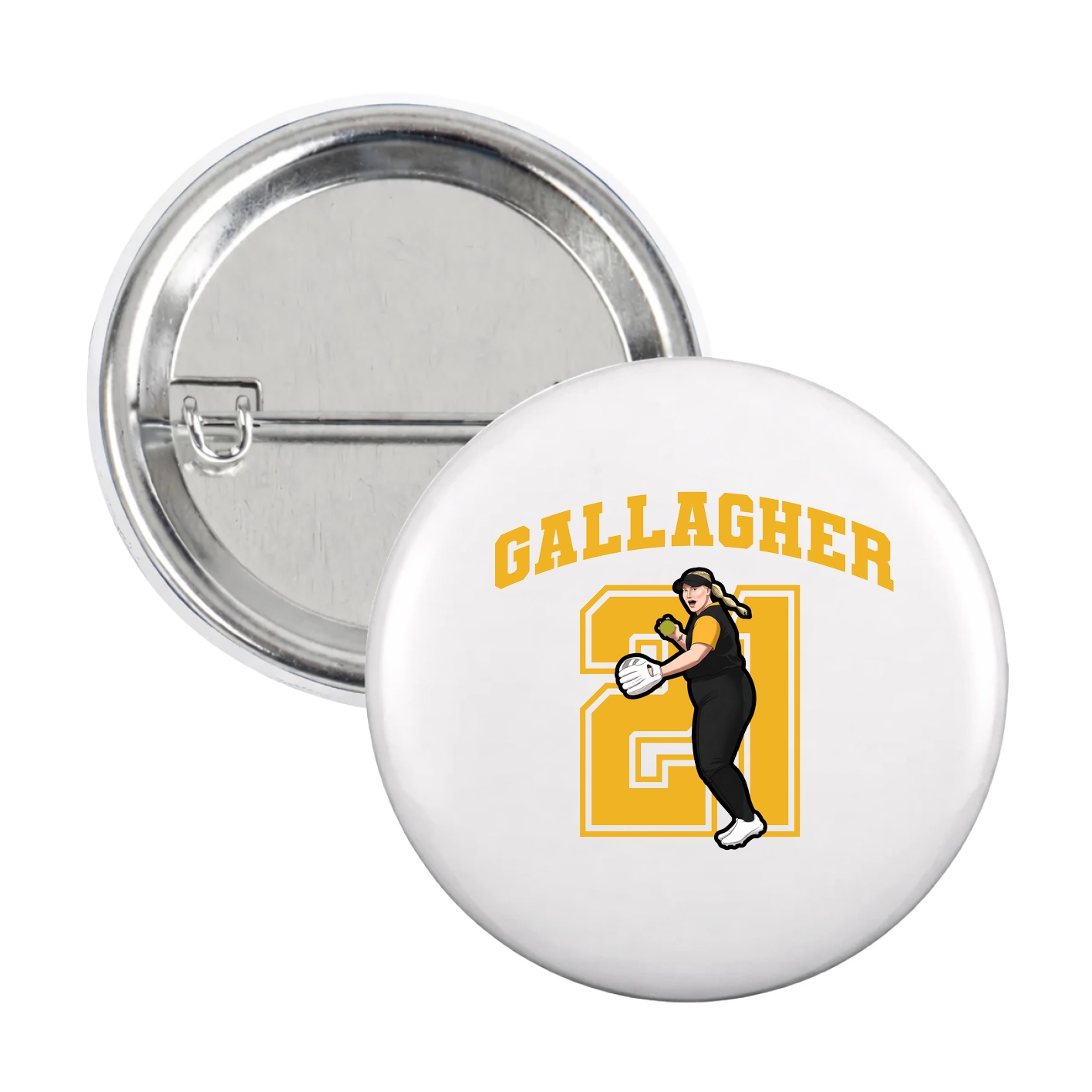 Game Day Button — Number in White