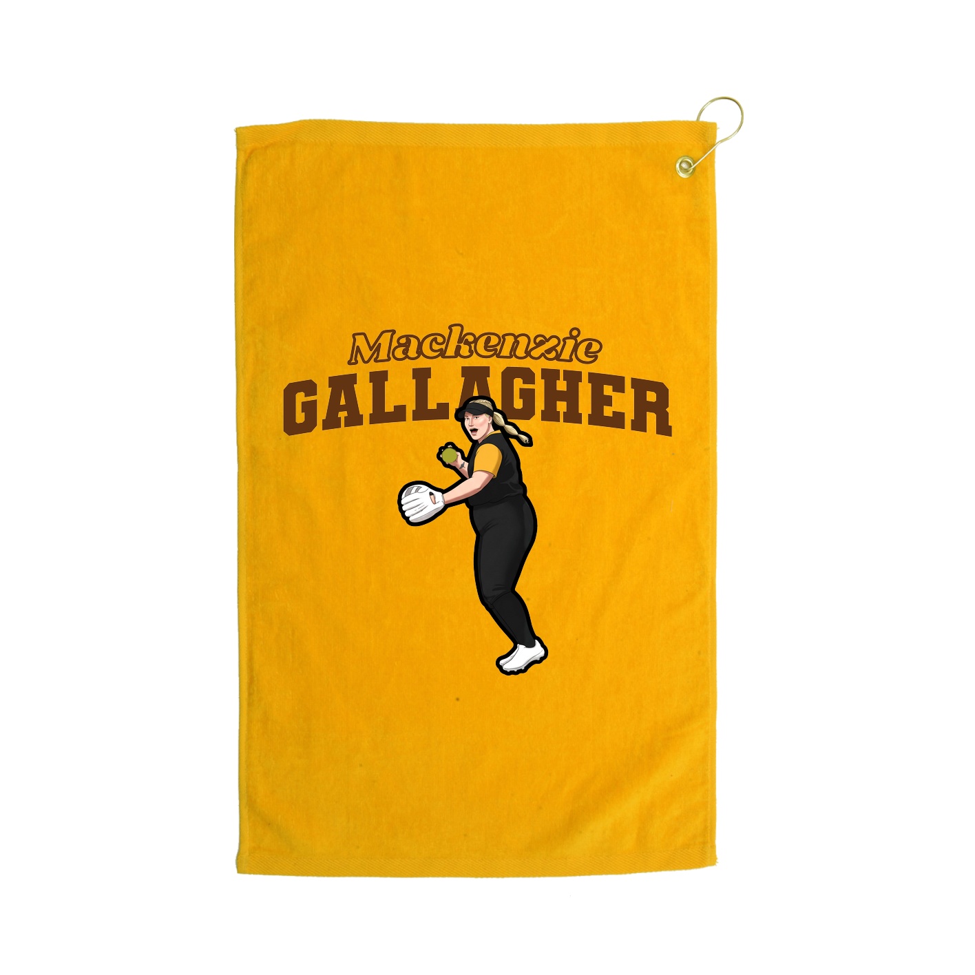 Golf Towel — Name Arch in Gold