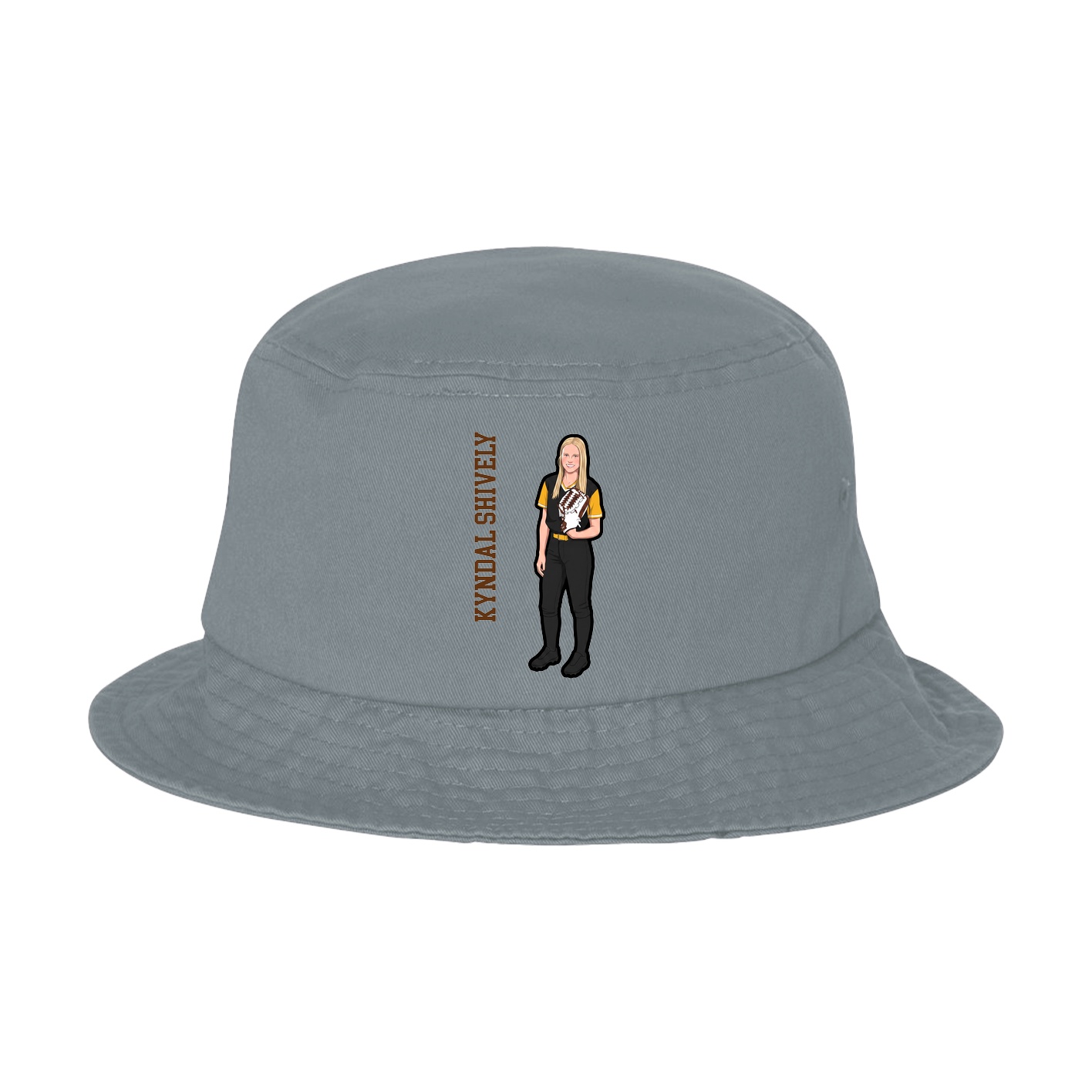Bucket Cap — Name Vertical in Grey