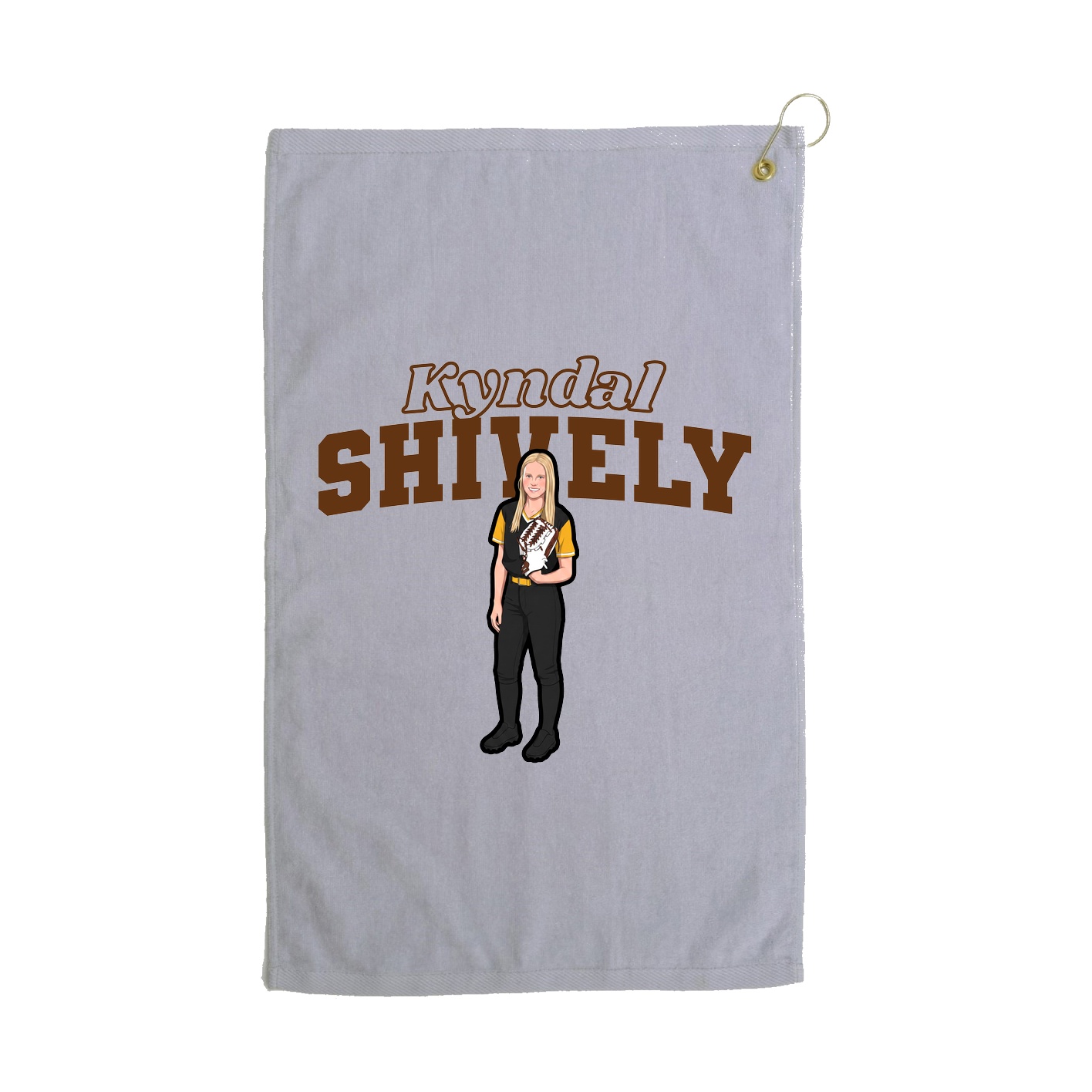 Golf Towel — Name Arch in Grey