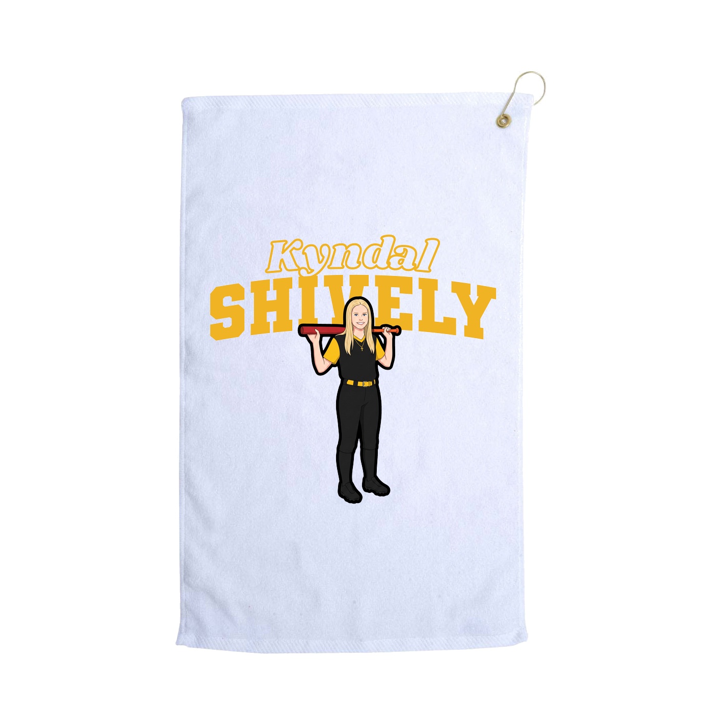 Golf Towel — Name Arch in White