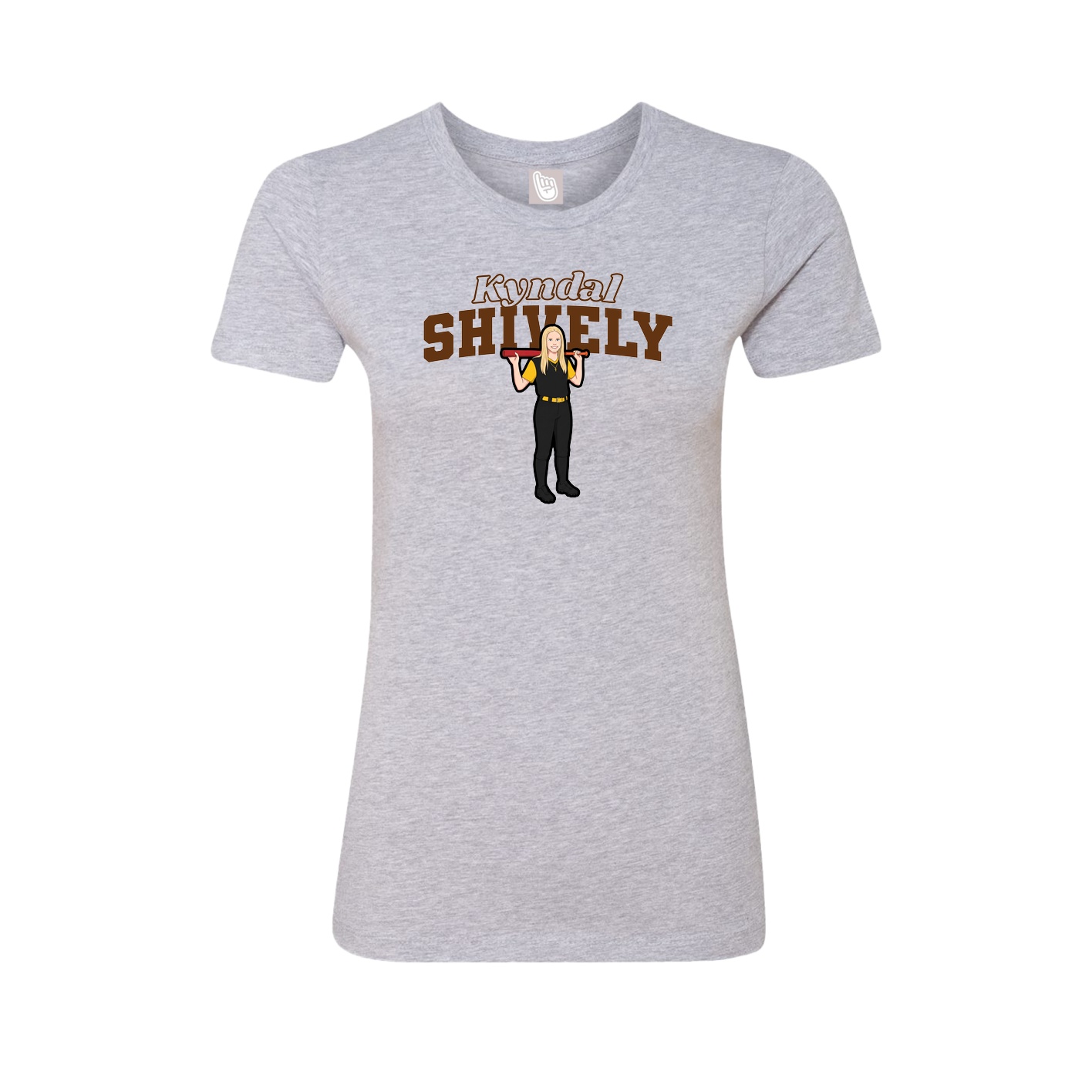 Fitted Women's Tee — Name Arch in Grey