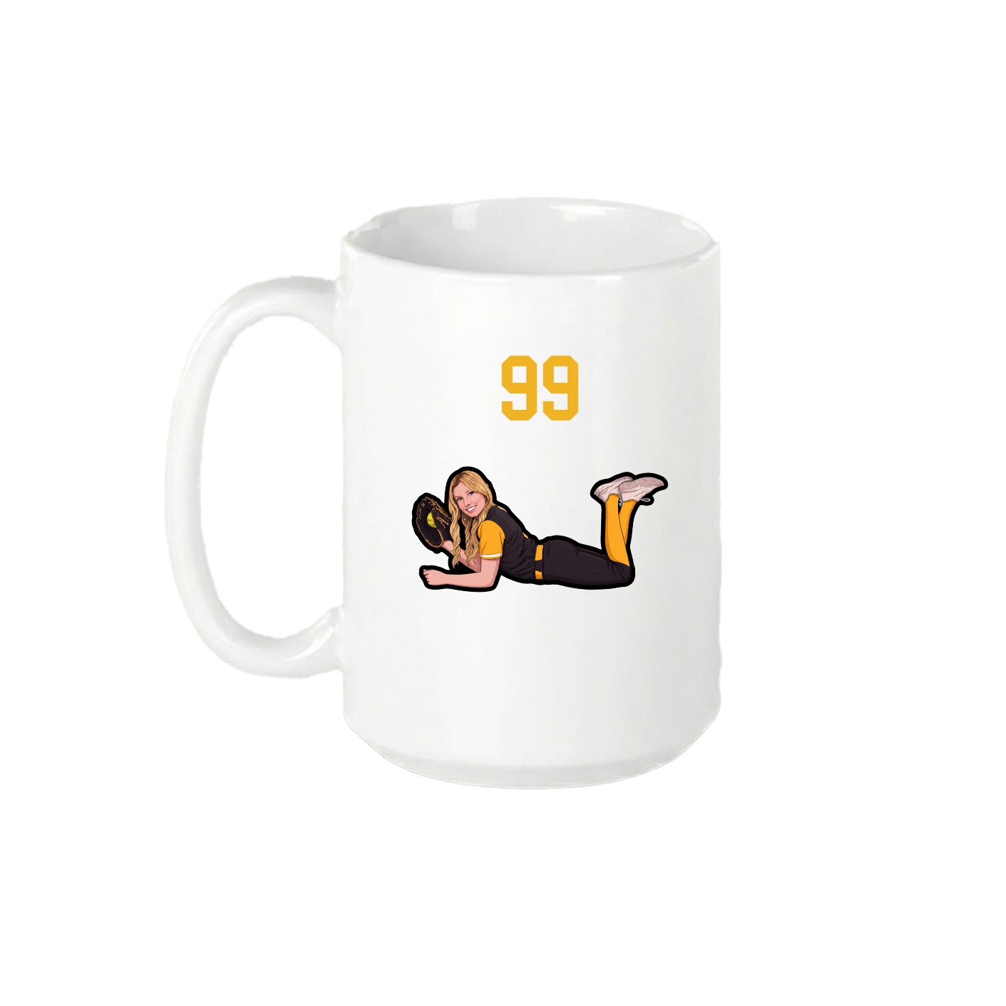 15oz Coffee Mug — Number Top in White