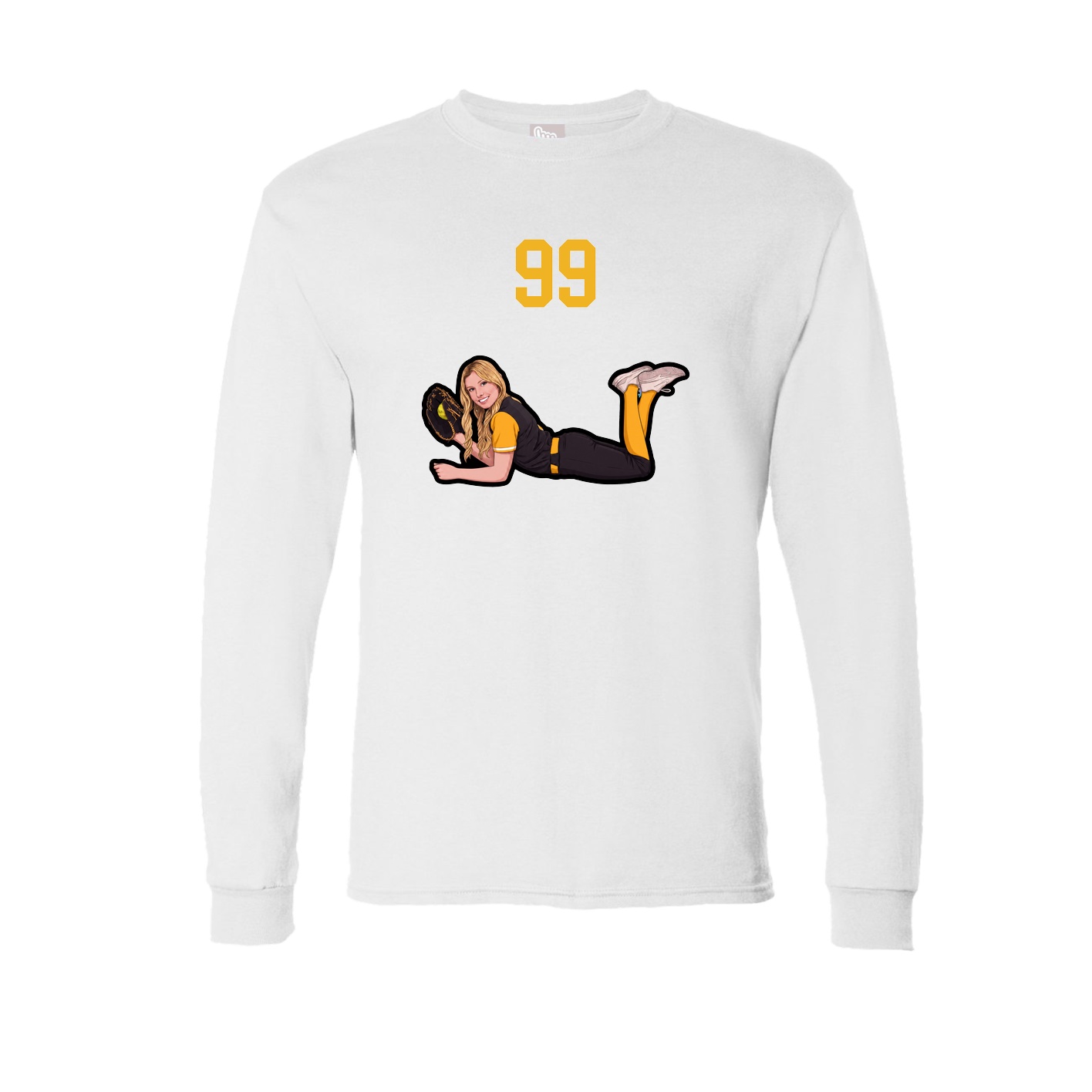 Long Sleeve Tee — Number Top in White