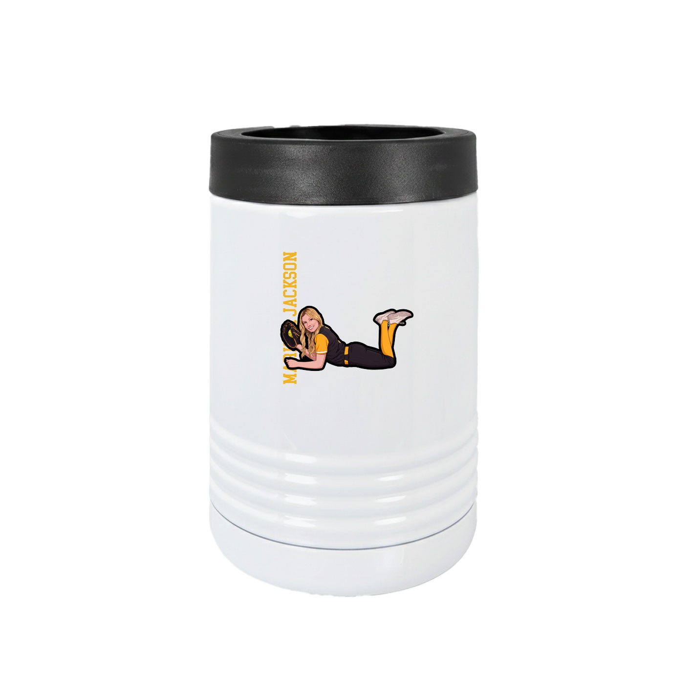 Beverage Holder — Name Vertical in White