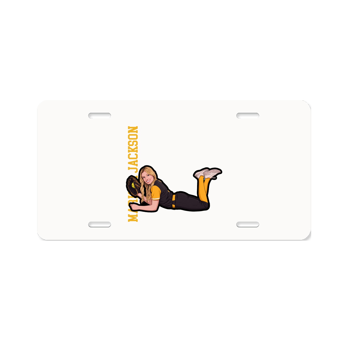 License Plate — Name Vertical in Classic