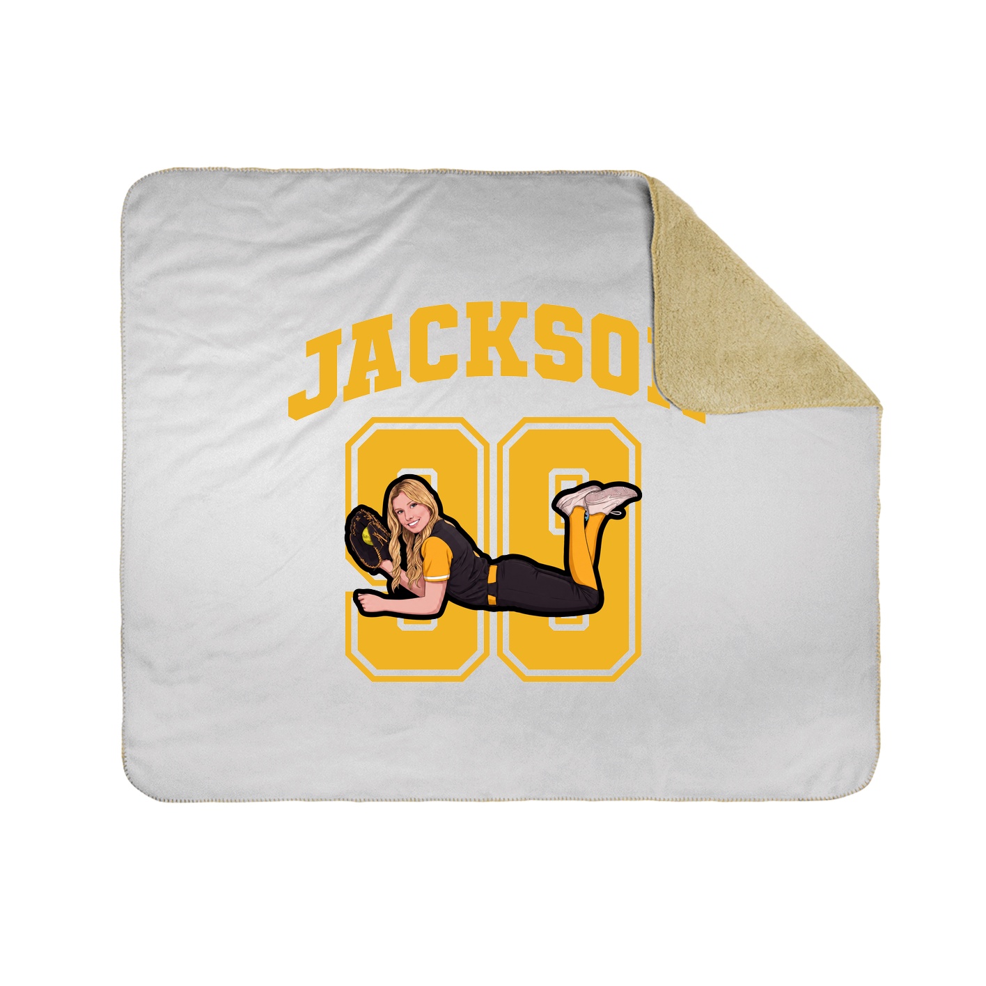 Throw Blanket — Number in White