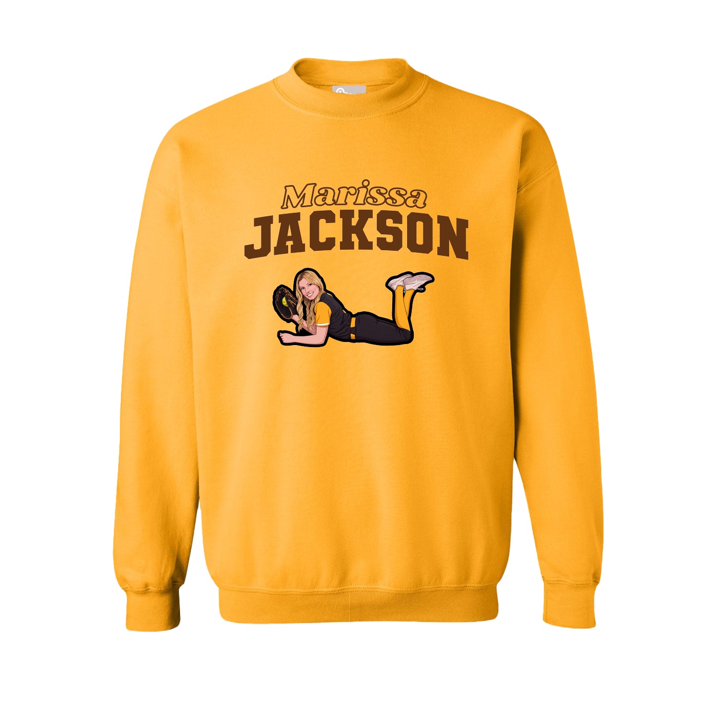 Fleece Crew — Name Arch in Gold