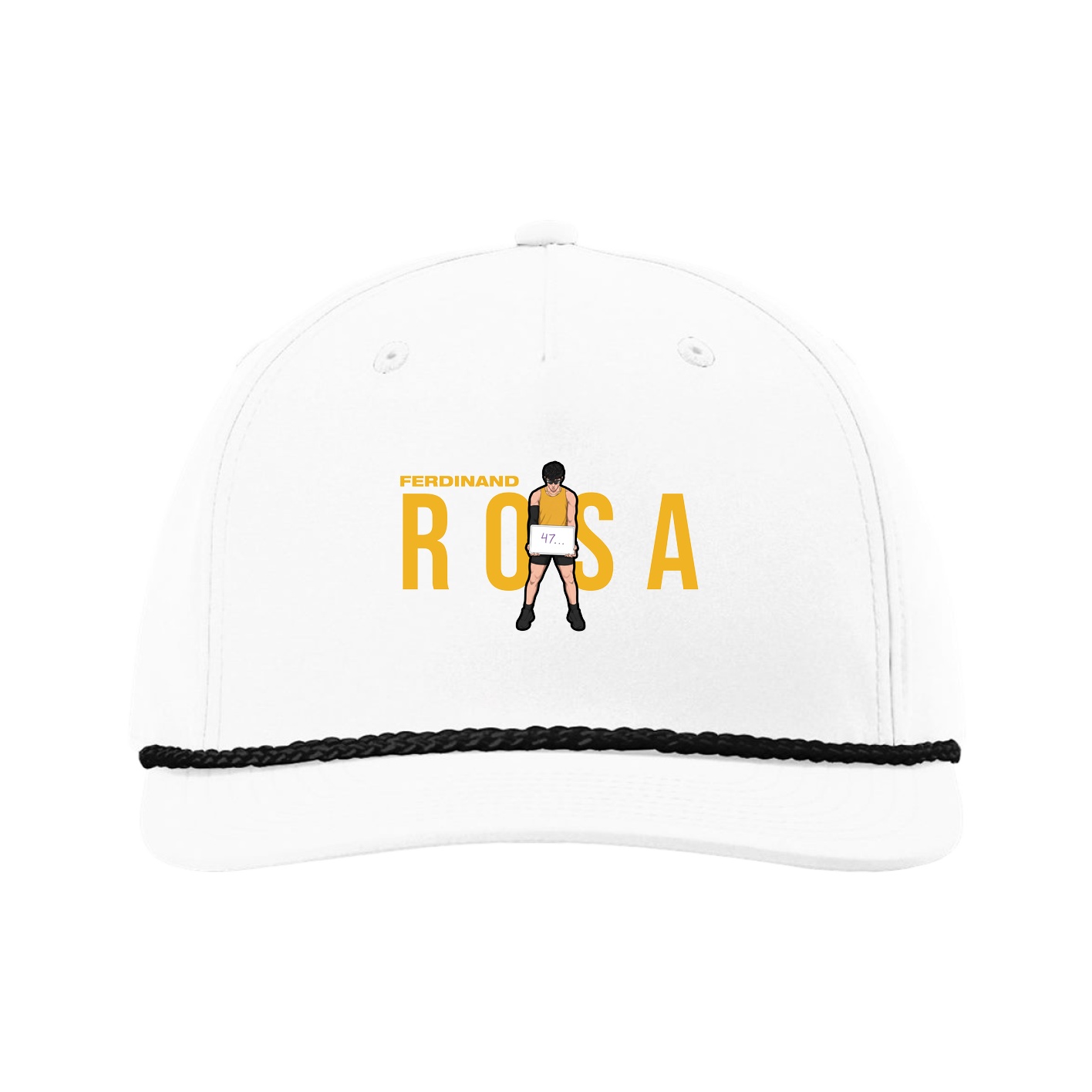 Five-Panel Classic Rope Cap — Player Name in White