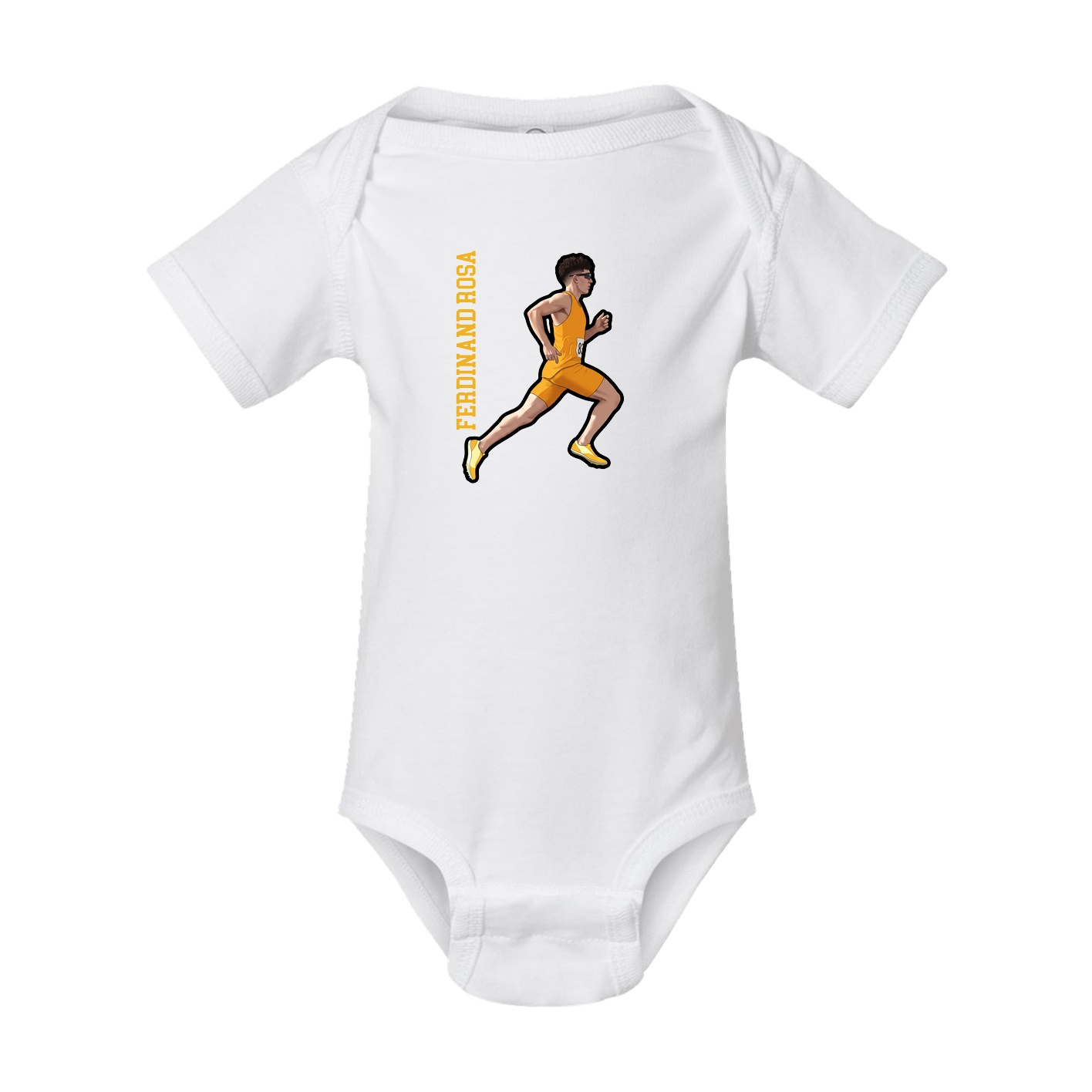 Baby Onesie — Name Vertical in White