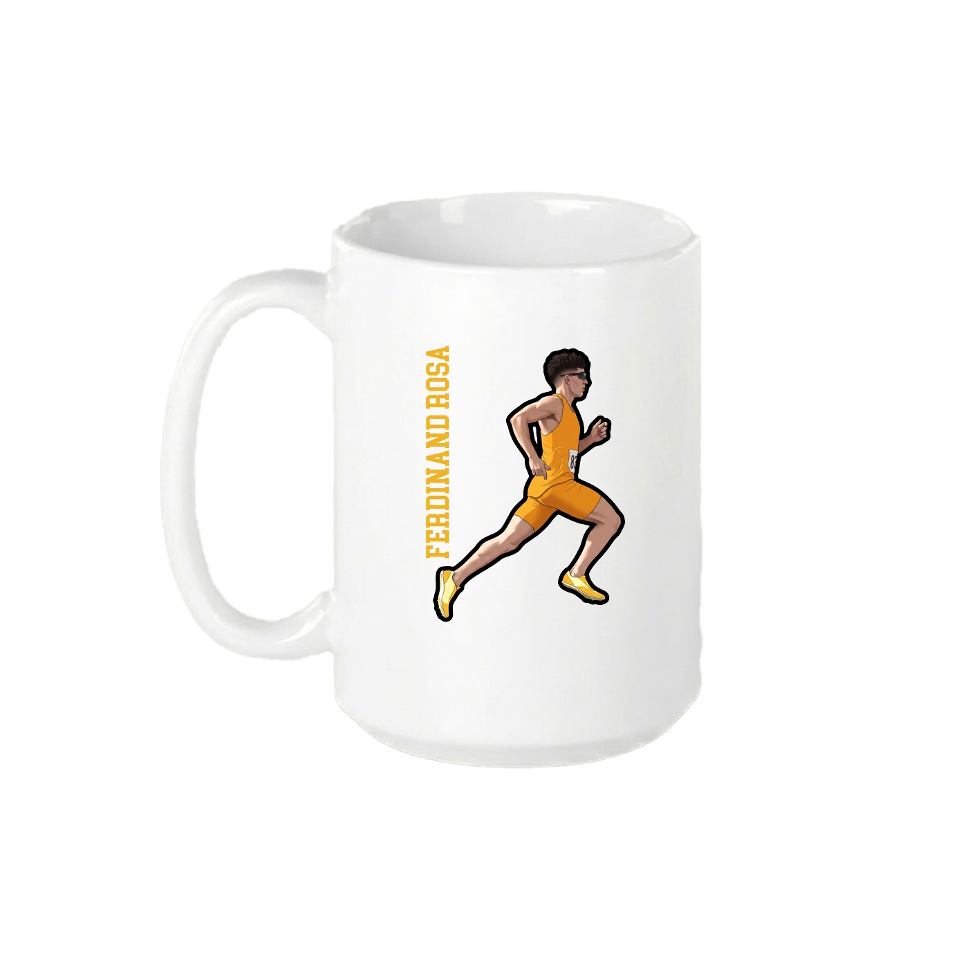 15oz Coffee Mug — Name Vertical in White