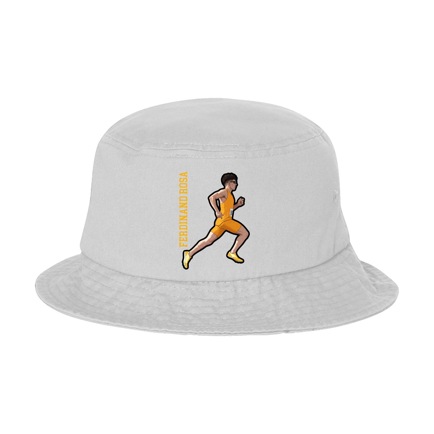 Bucket Cap — Name Vertical in White