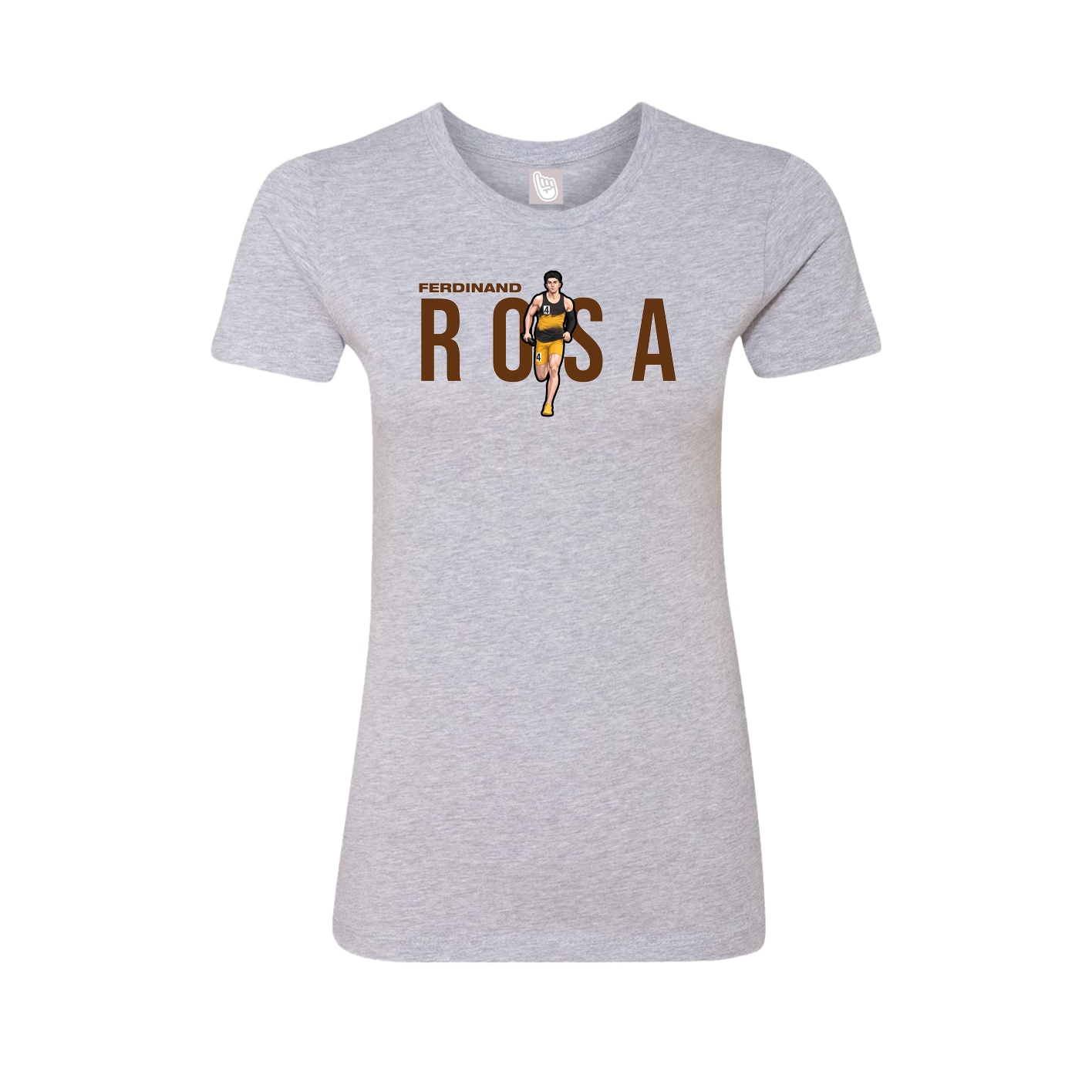 Fitted Women's Tee — Player Name in Grey