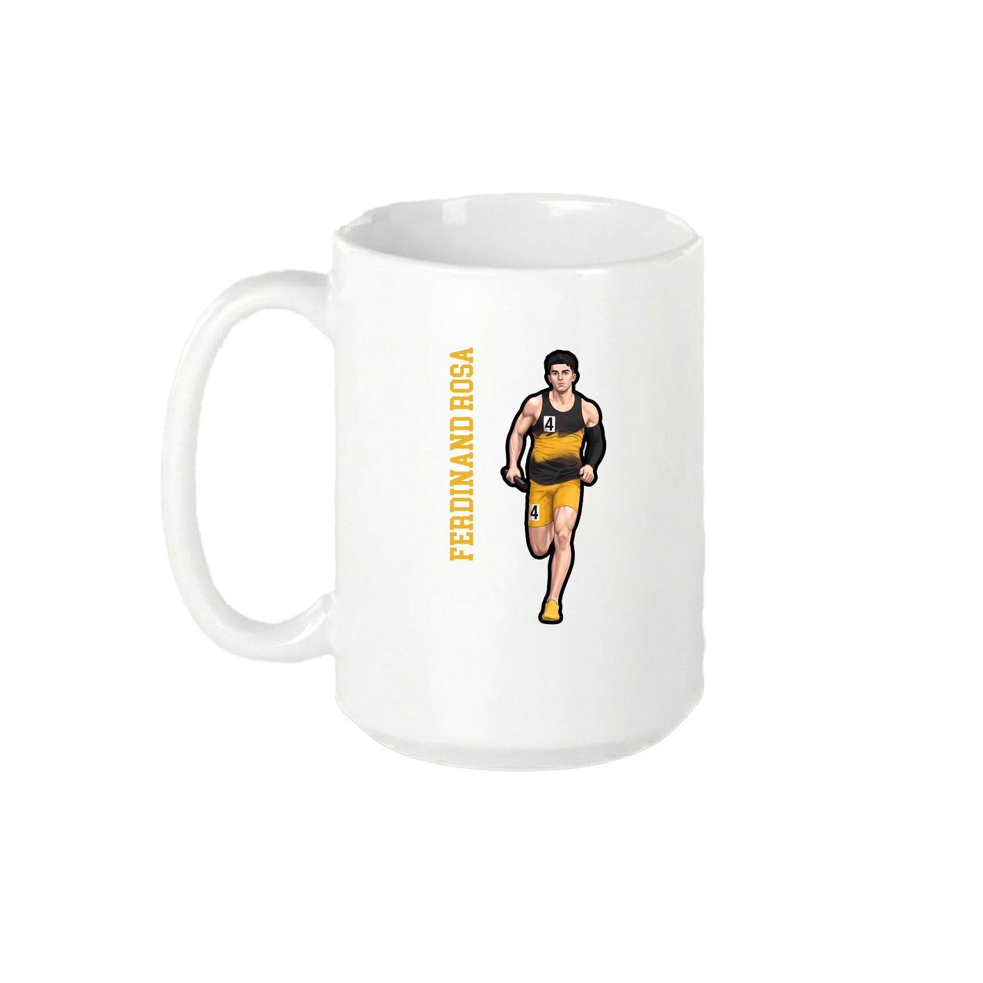 15oz Coffee Mug — Name Vertical in White