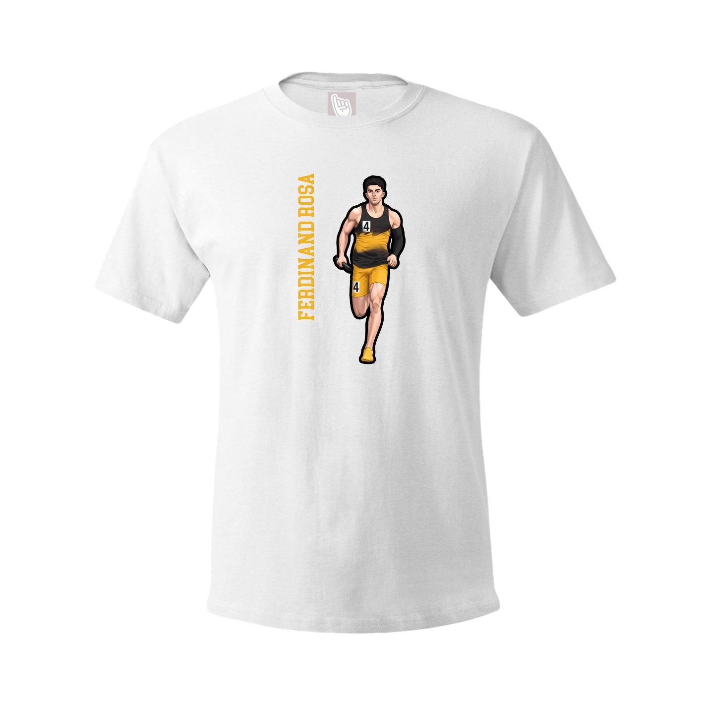 Youth Tee — Name Vertical in White