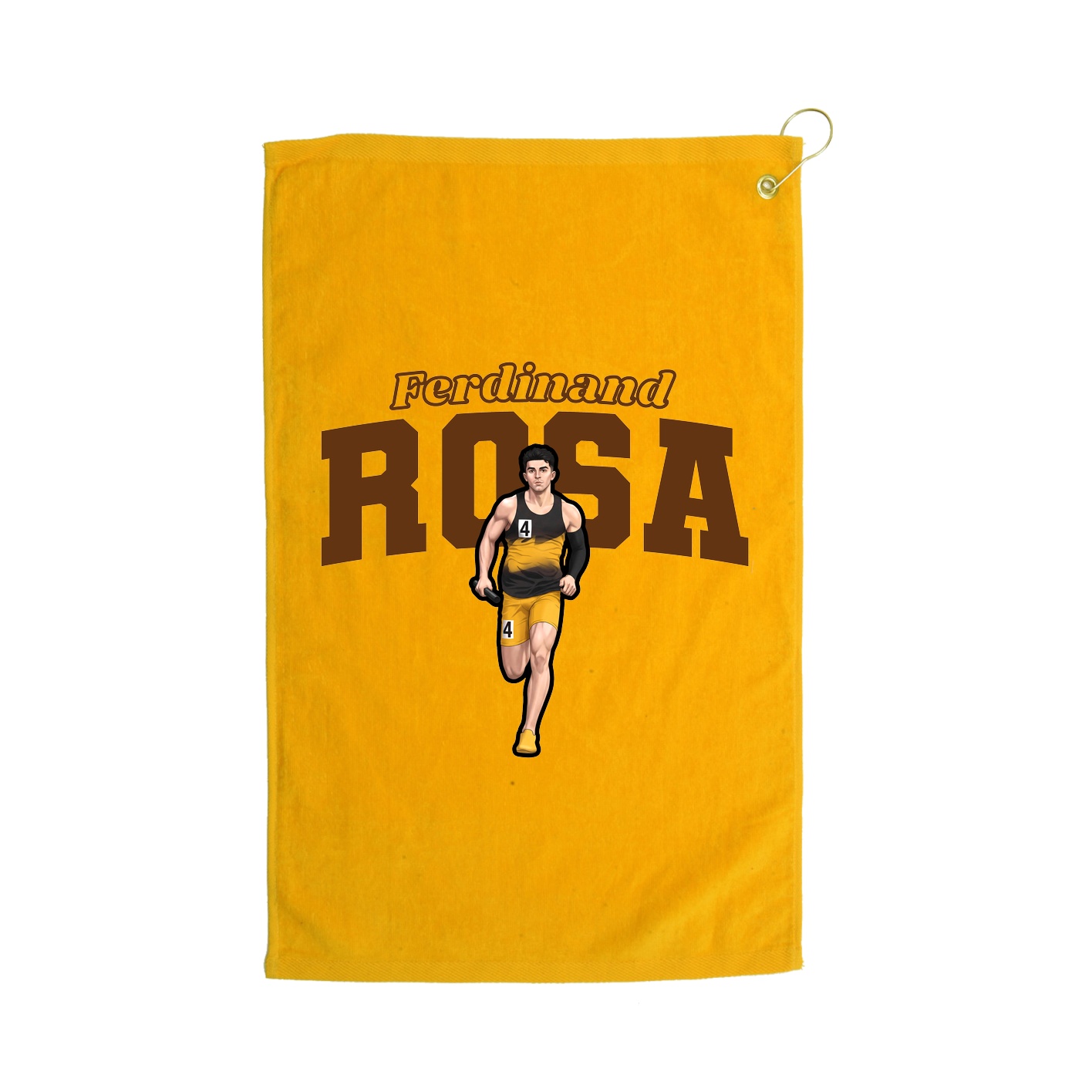 Golf Towel — Name Arch in Gold
