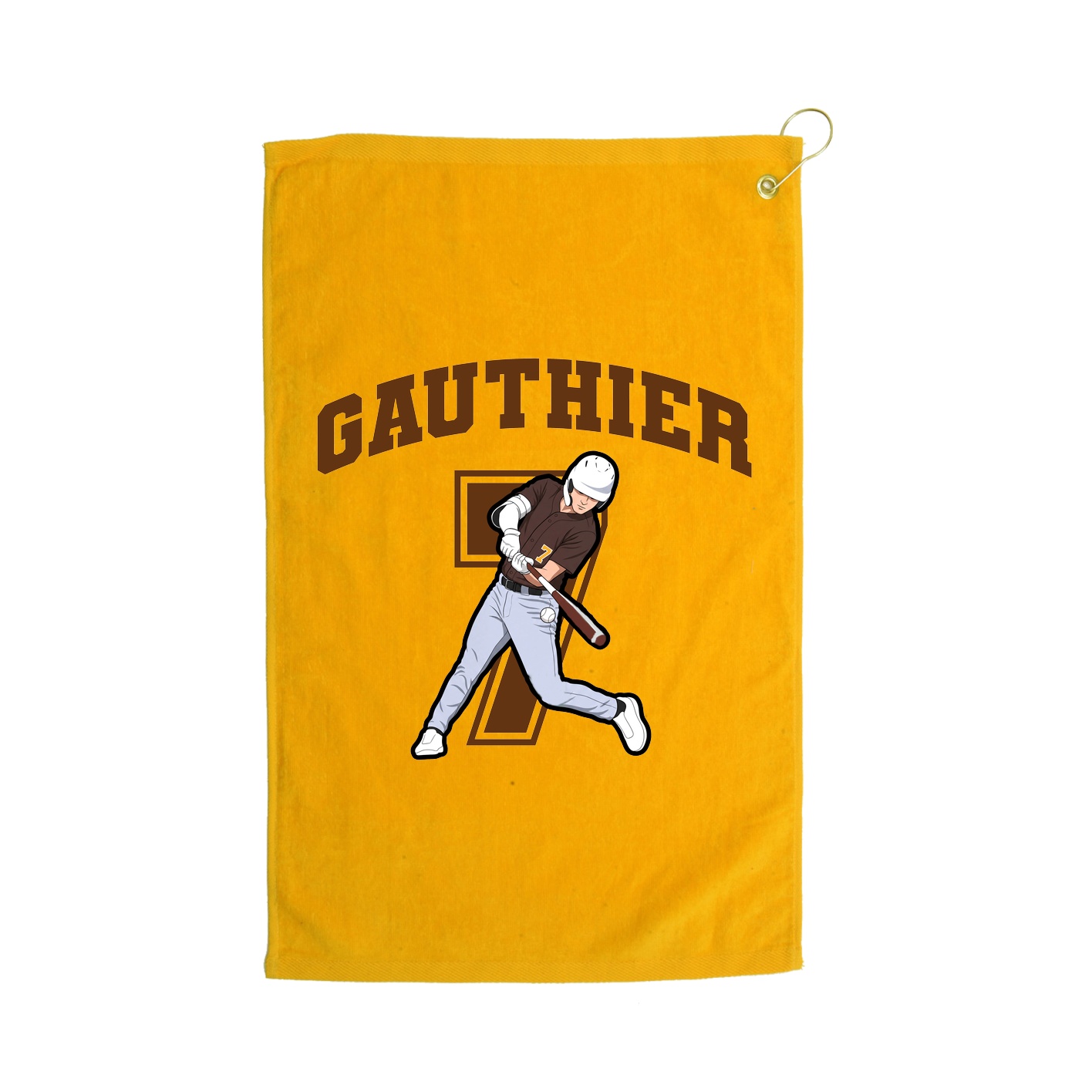 Golf Towel — Number in Gold