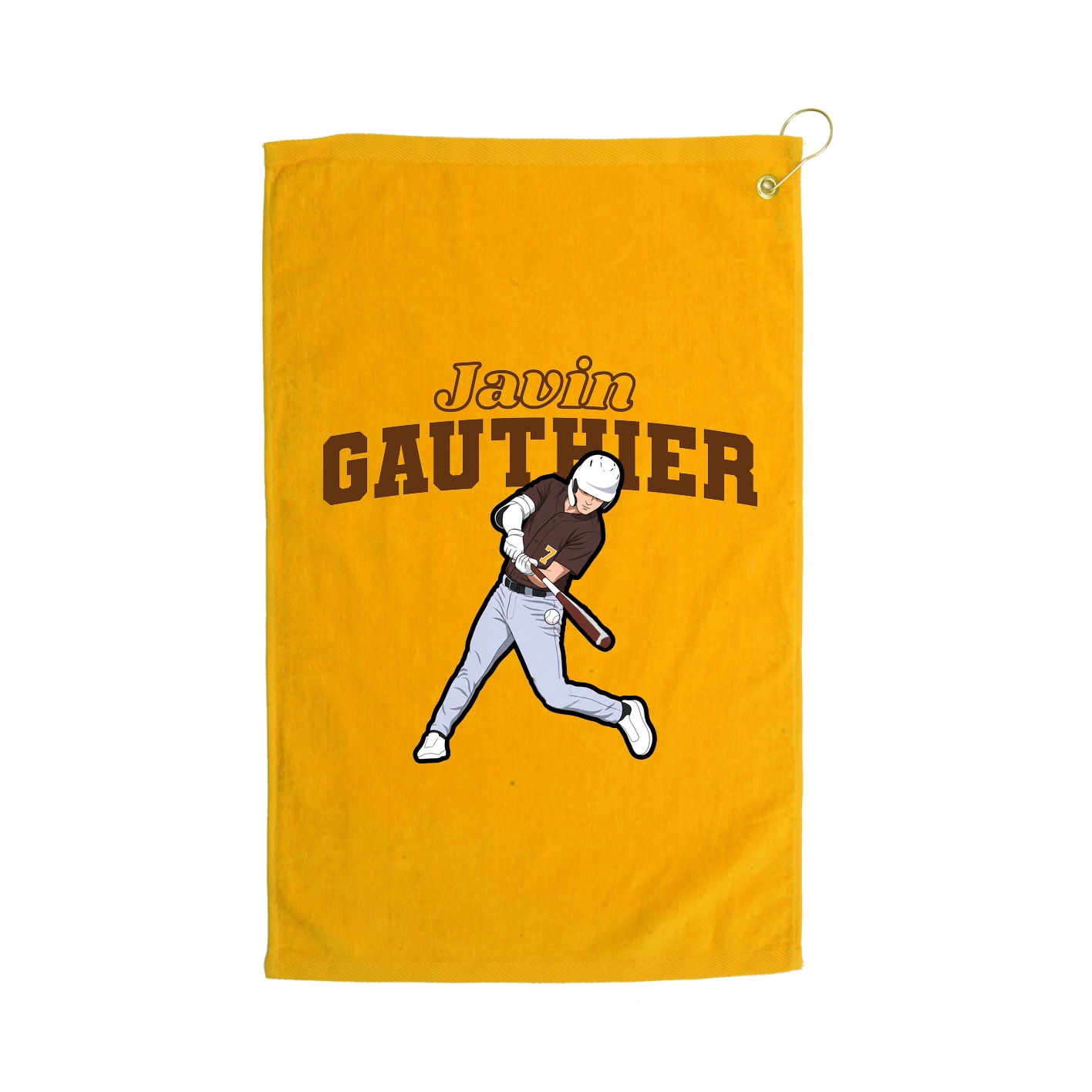 Golf Towel — Name Arch in Gold
