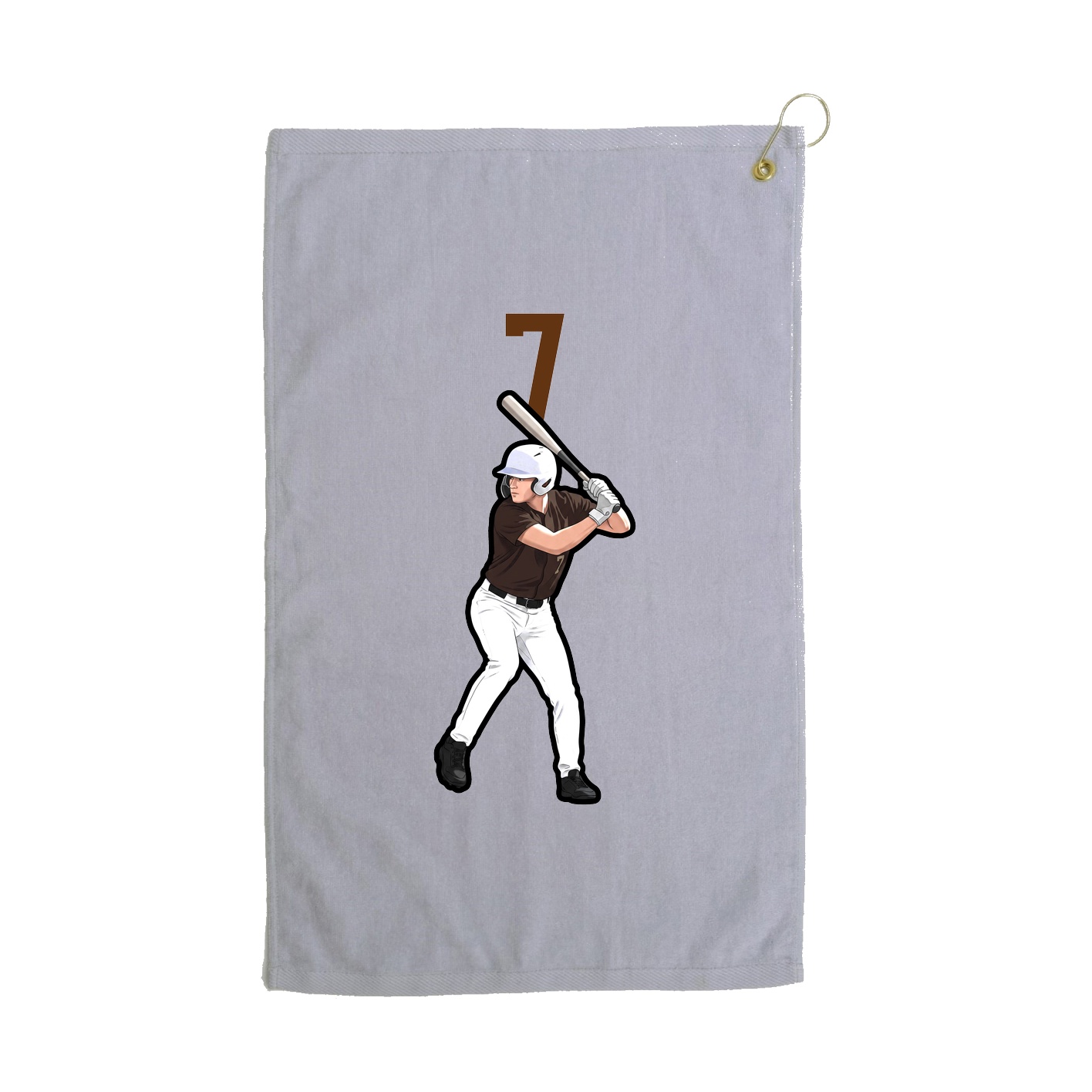 Golf Towel — Number Top in Grey