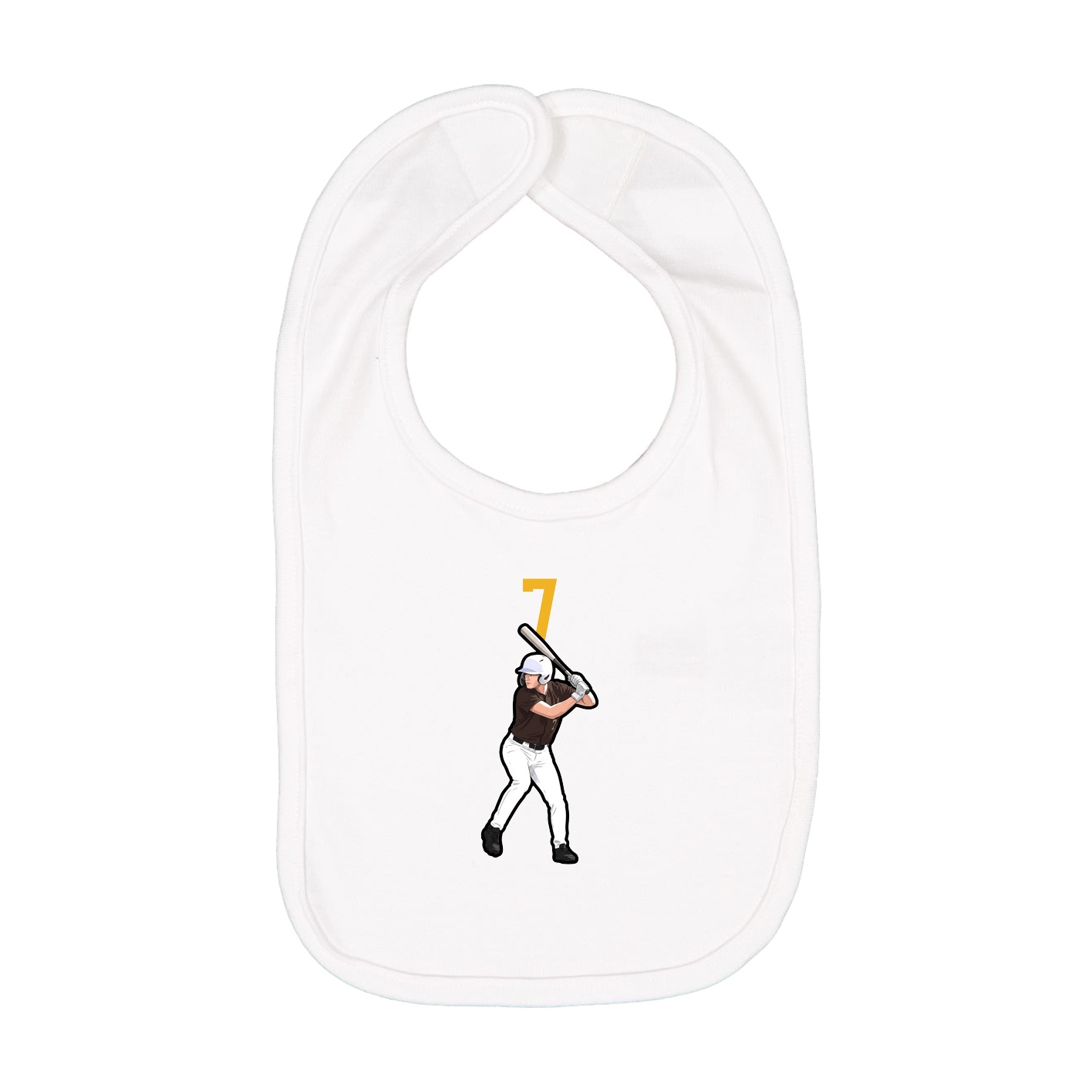 Infant Bib — Number Top in White
