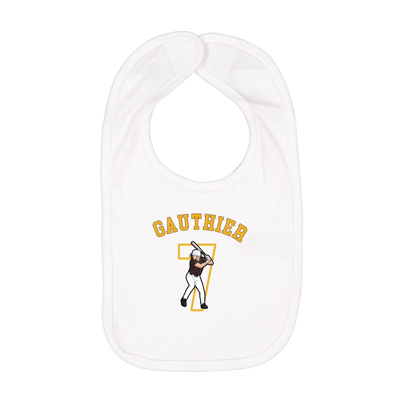 Infant Bib — Shirsey Arch in White