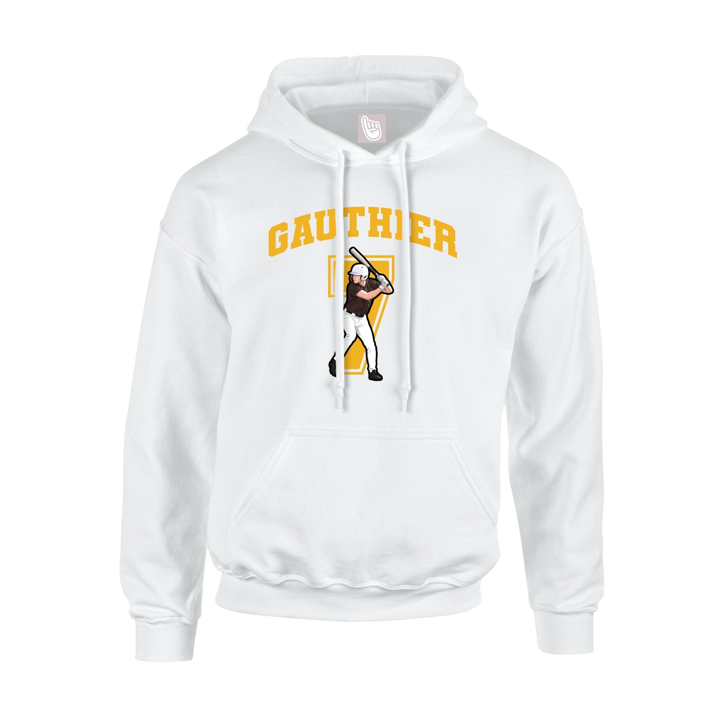 Hoodie — Number in White