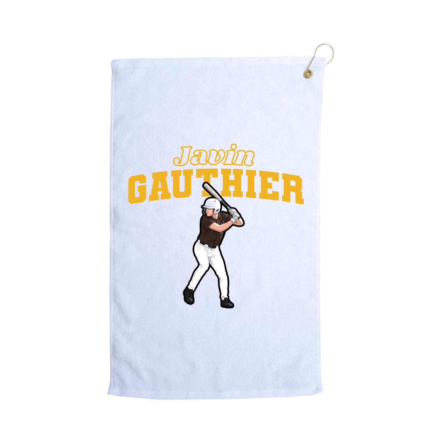 Golf Towel — Name Arch in White