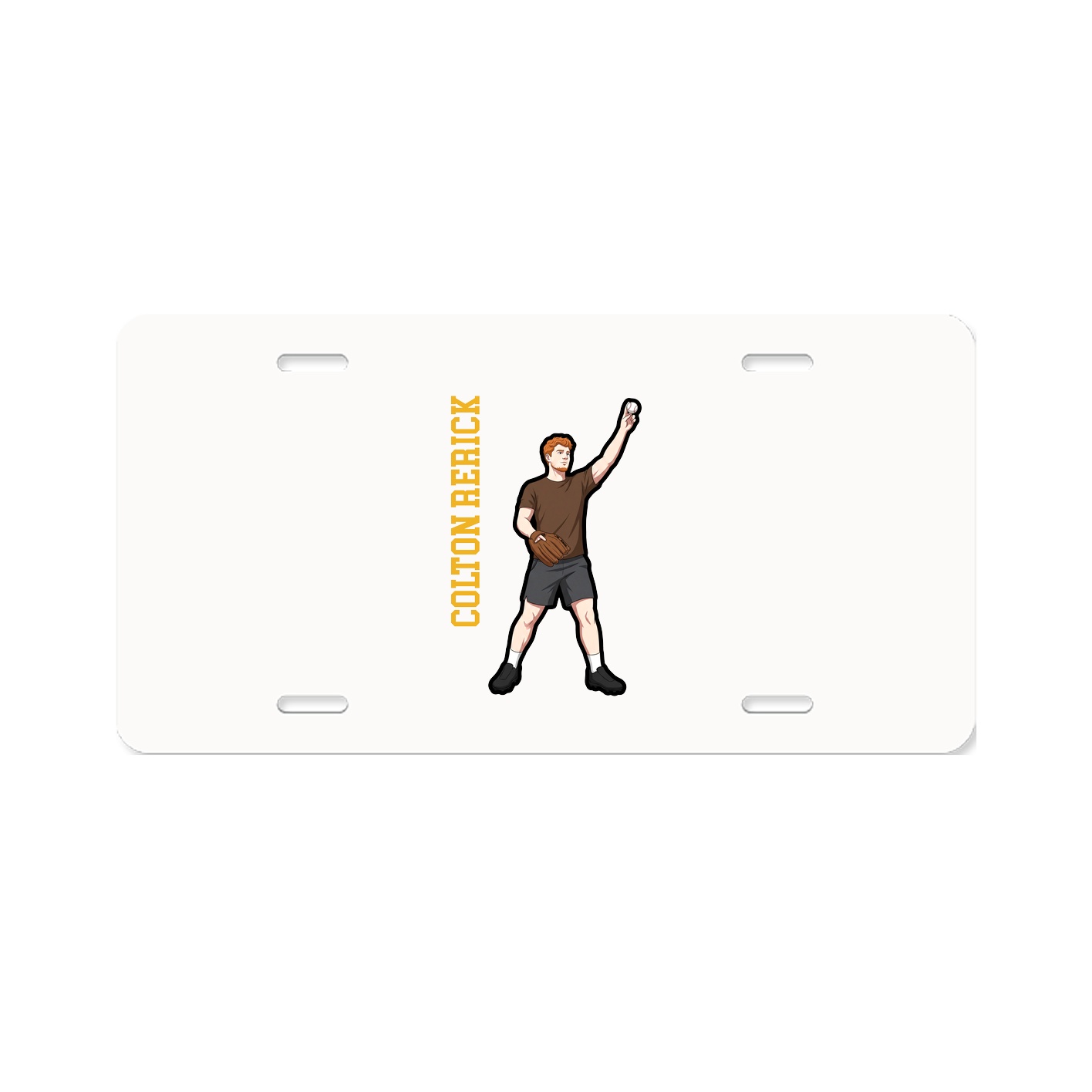 License Plate — Name Vertical in Classic
