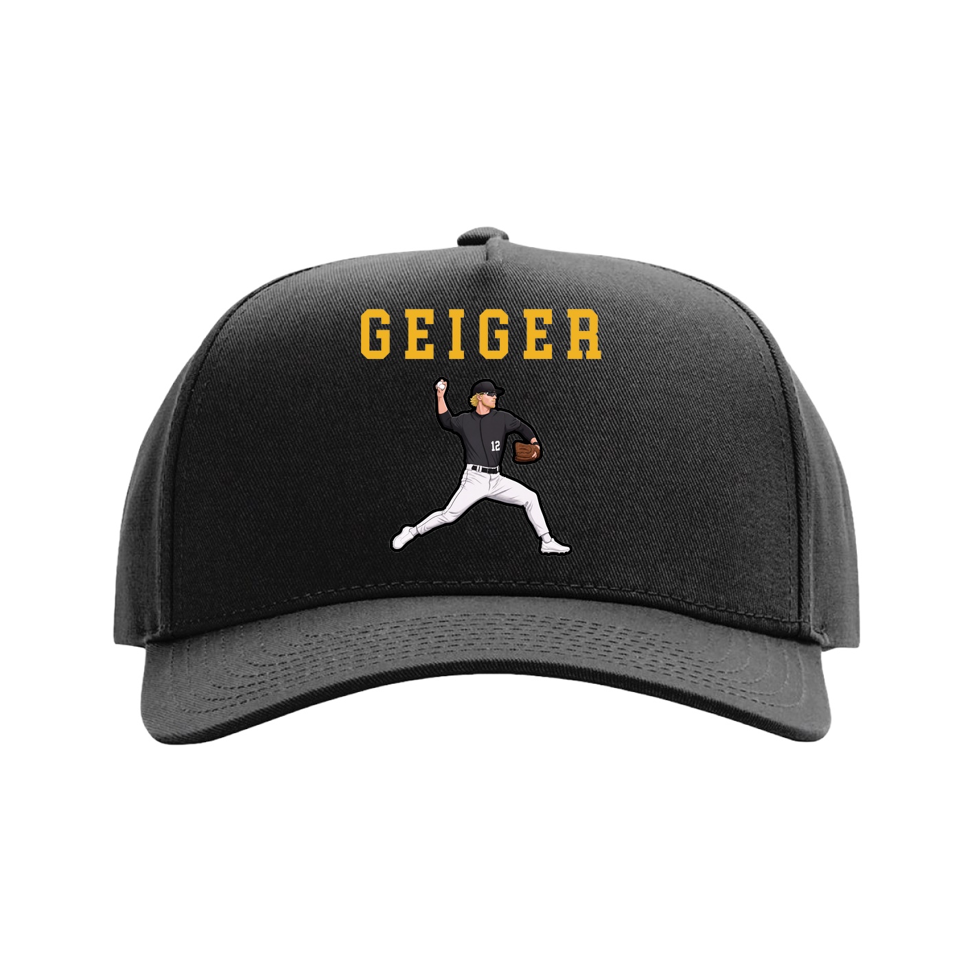 Full Fabric Five-Panel Champ Cap — Shirsey in Black