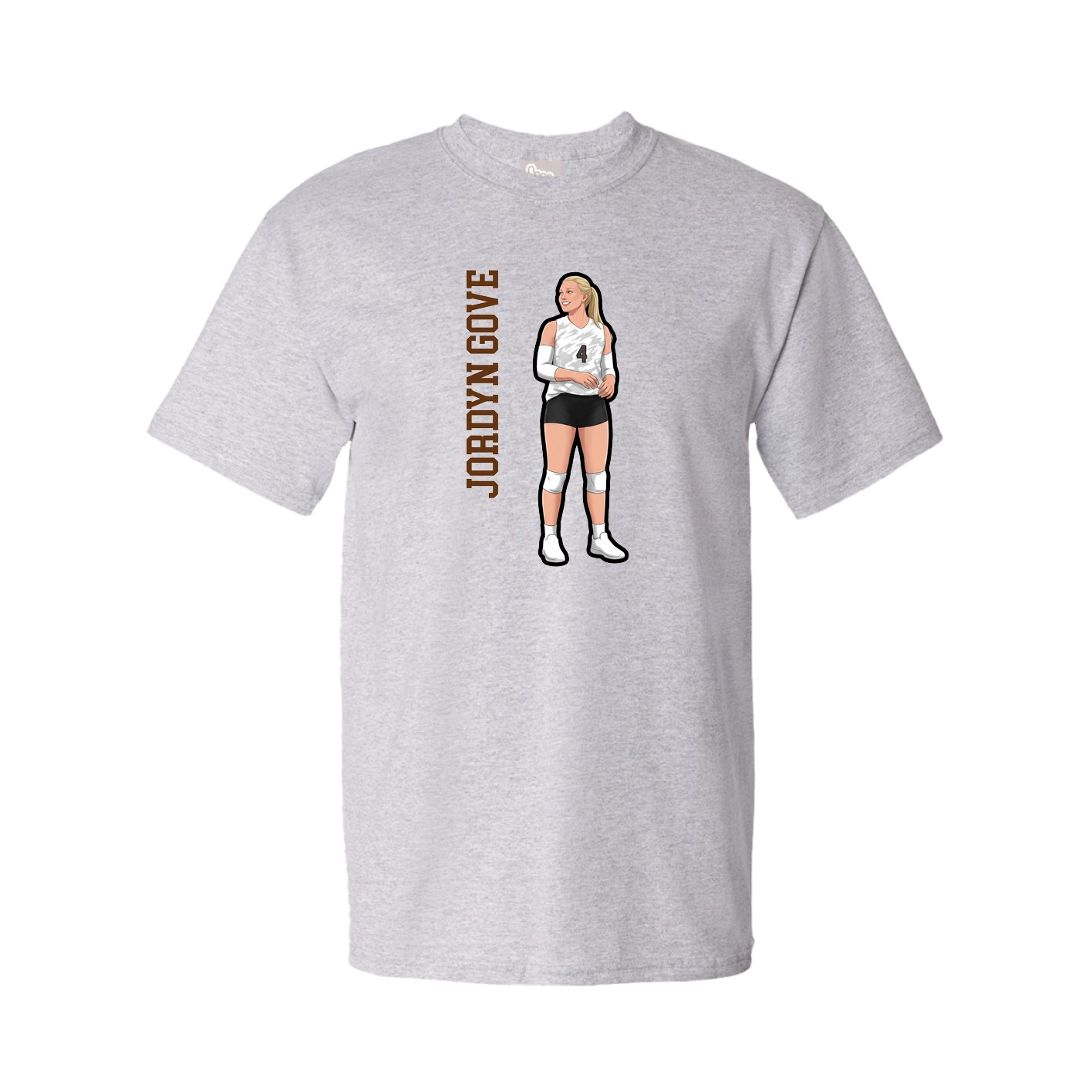 Tee — Name Vertical in Grey