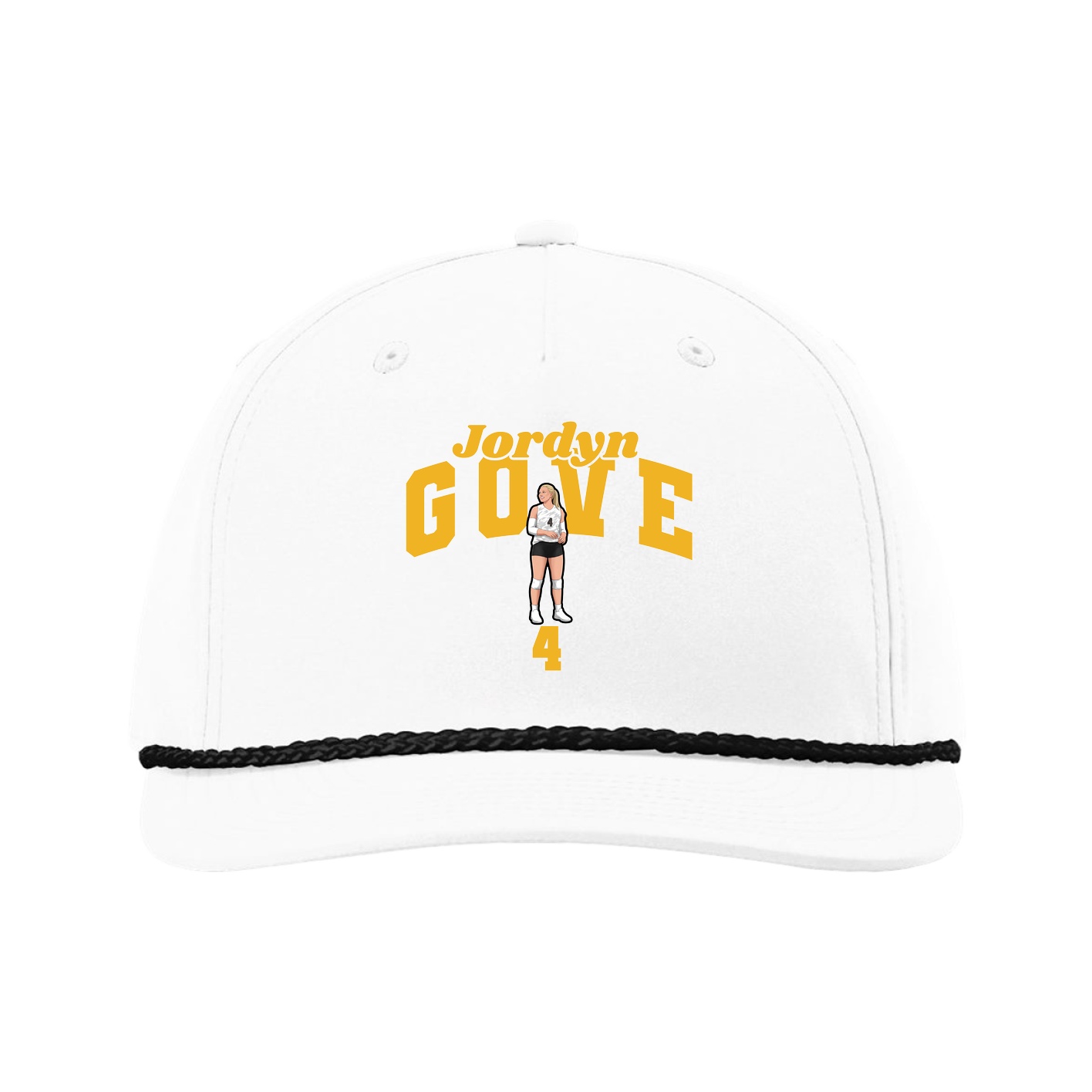 Five-Panel Classic Rope Cap — Signature Arch in White