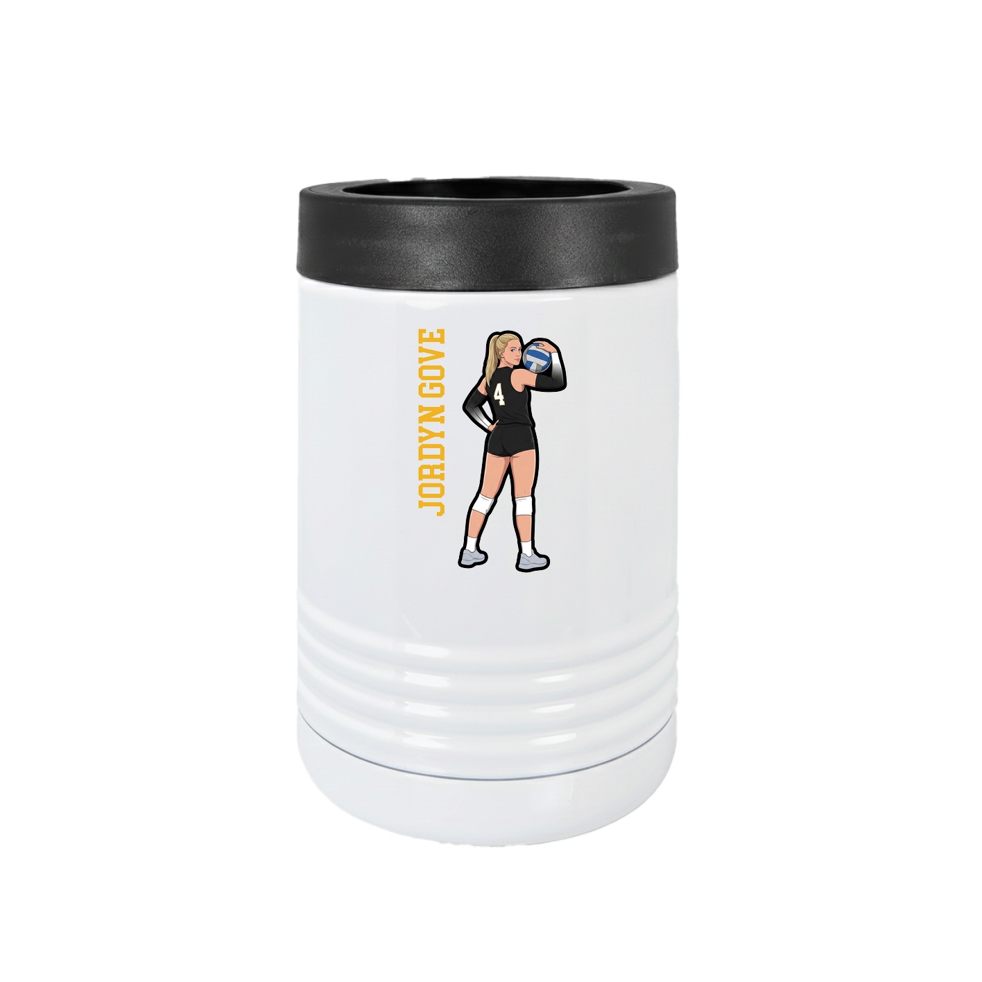 Beverage Holder — Name Vertical in White
