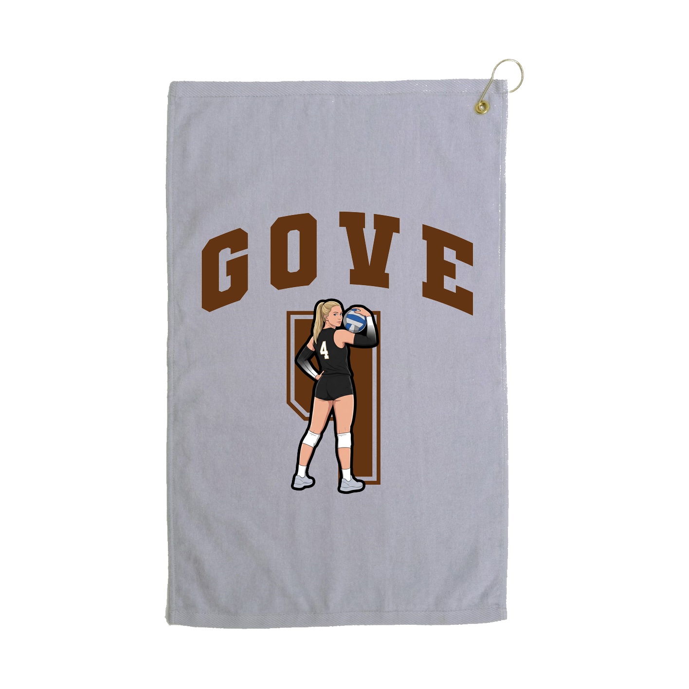 Golf Towel — Number in Grey