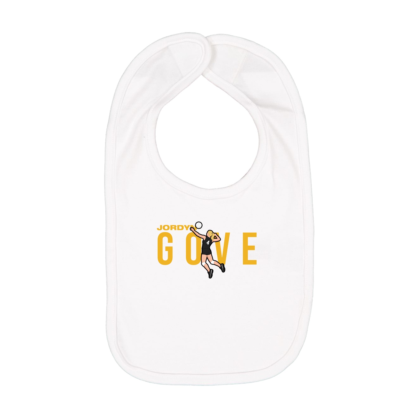 Infant Bib — Player Name in White