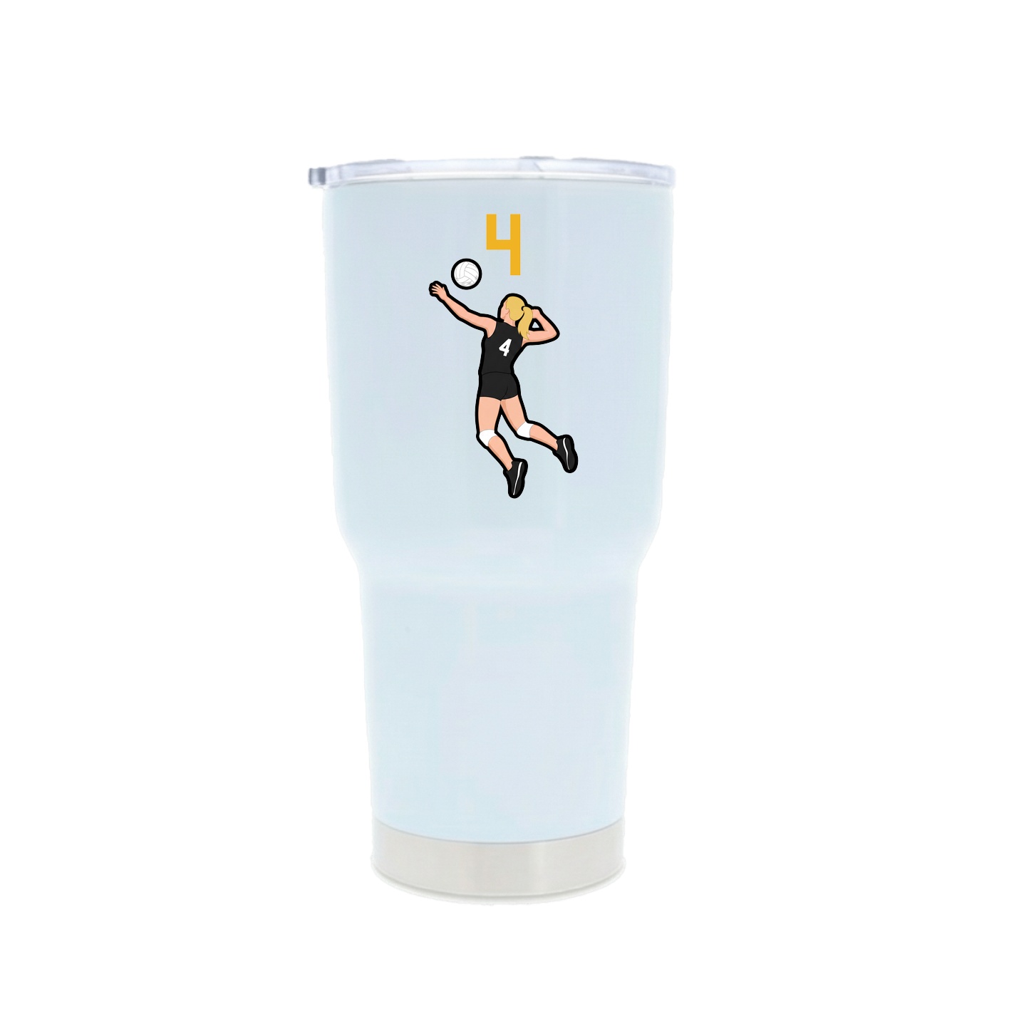 30oz Stainless Steel Tumbler — Number Top in White