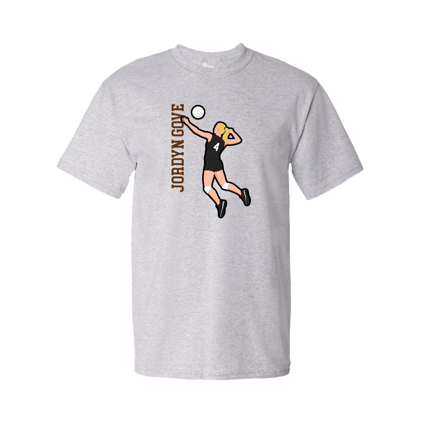 Youth Tee — Name Vertical in Grey